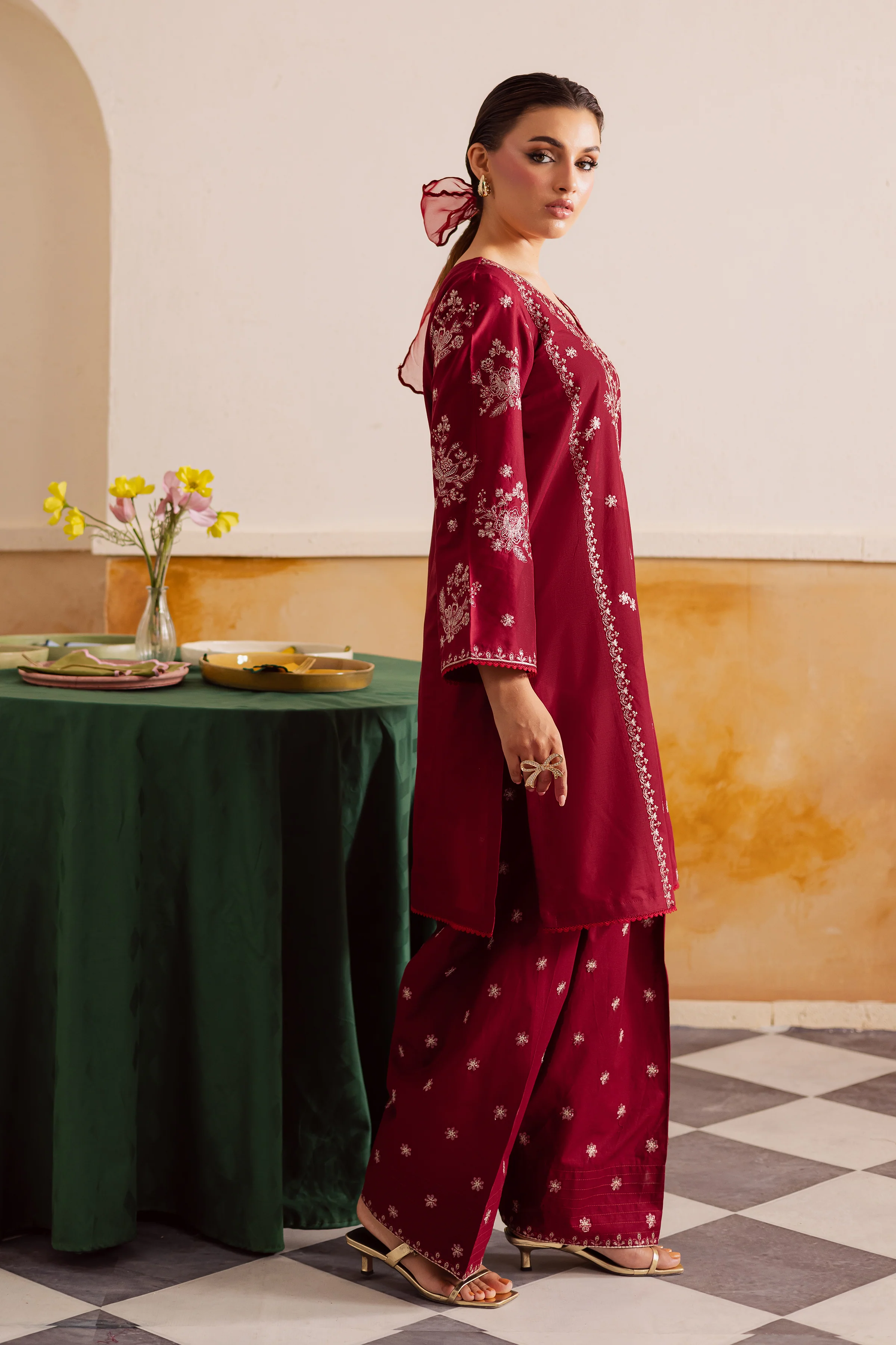 Crimson Haze 2Pc - Embroidered Lawn Pret - Image 6