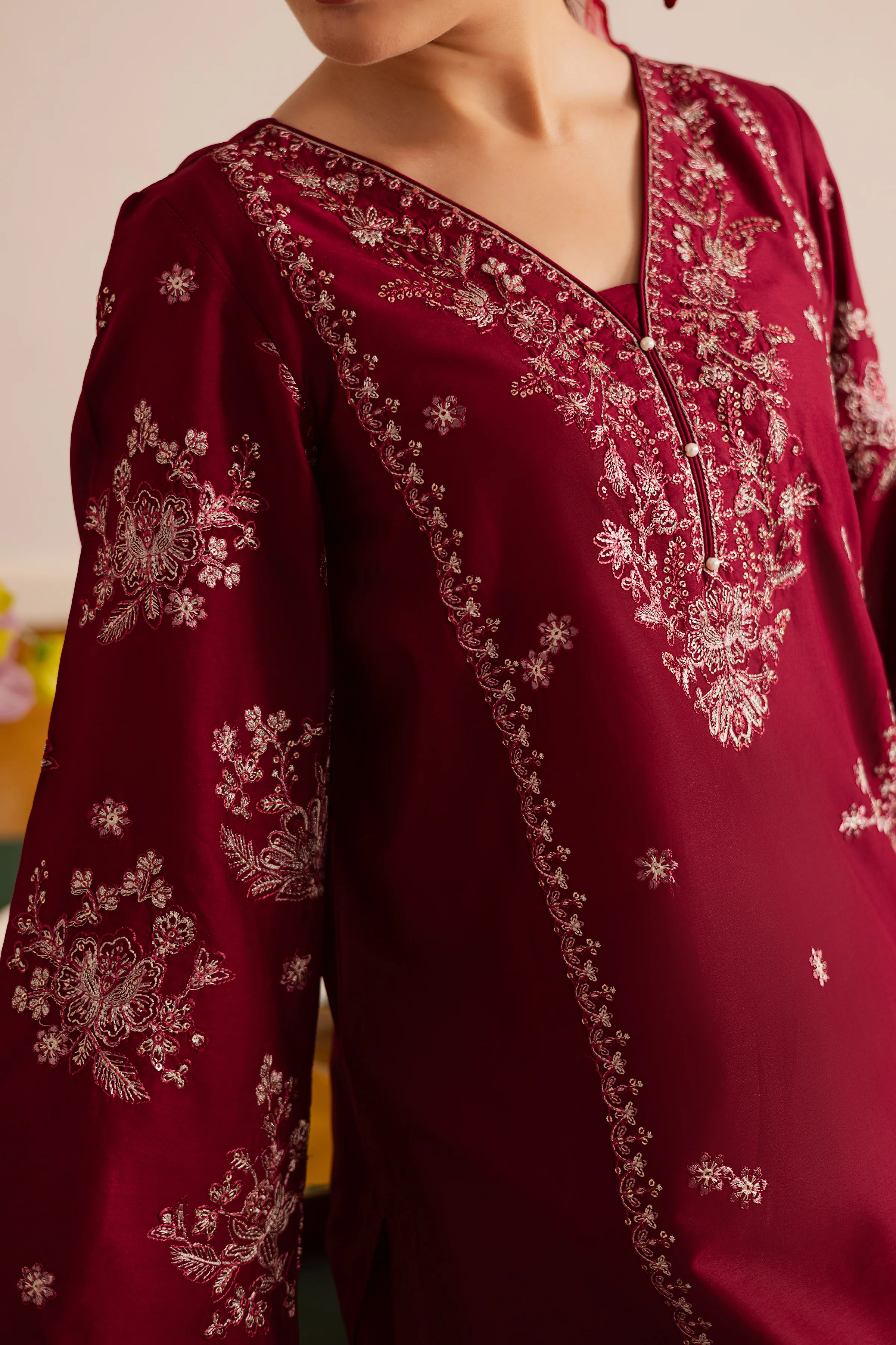 Crimson Haze 2Pc - Embroidered Lawn Pret - Image 9