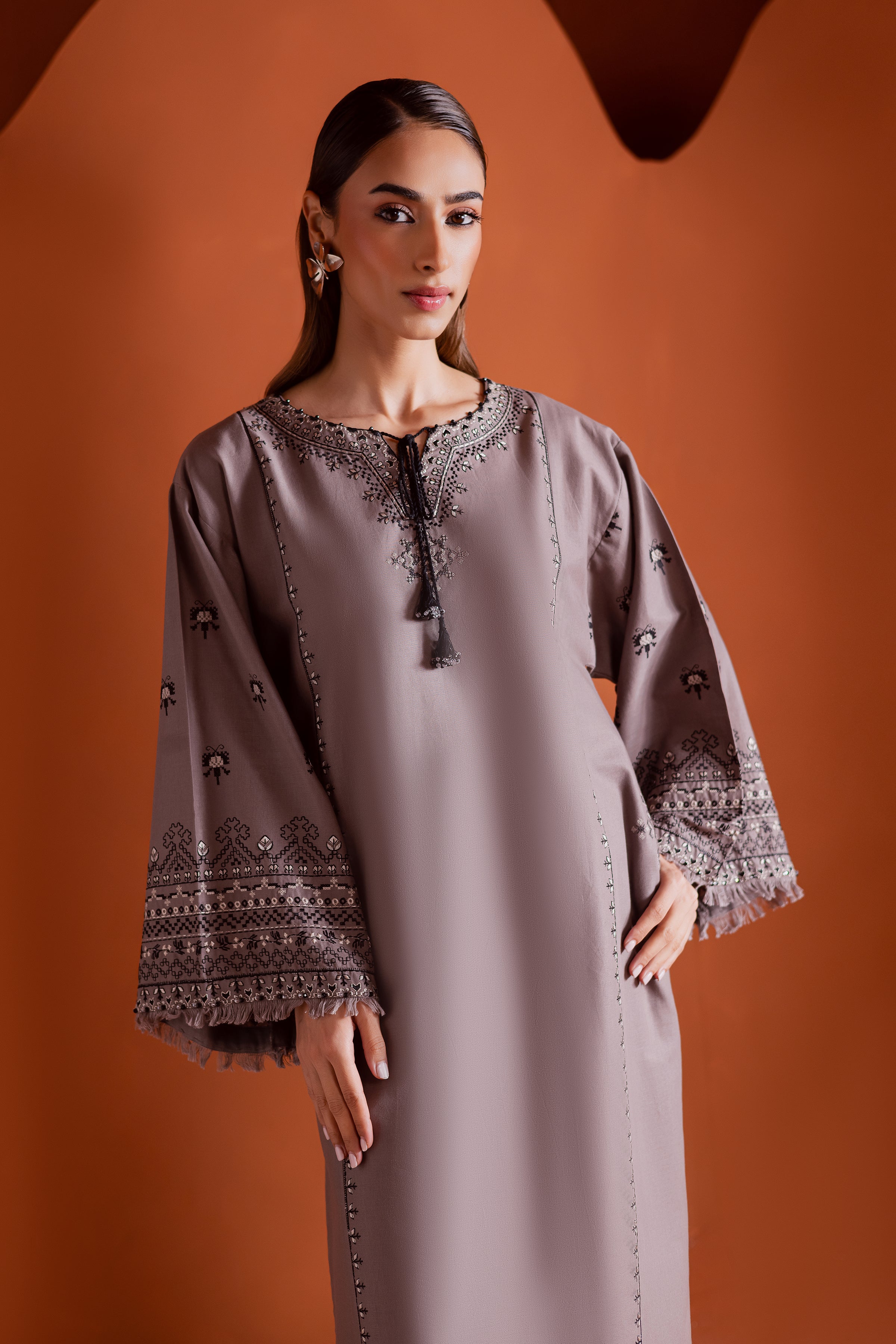 Cross Word 2Pc - Embroidered Khaddar Dress - Image 3