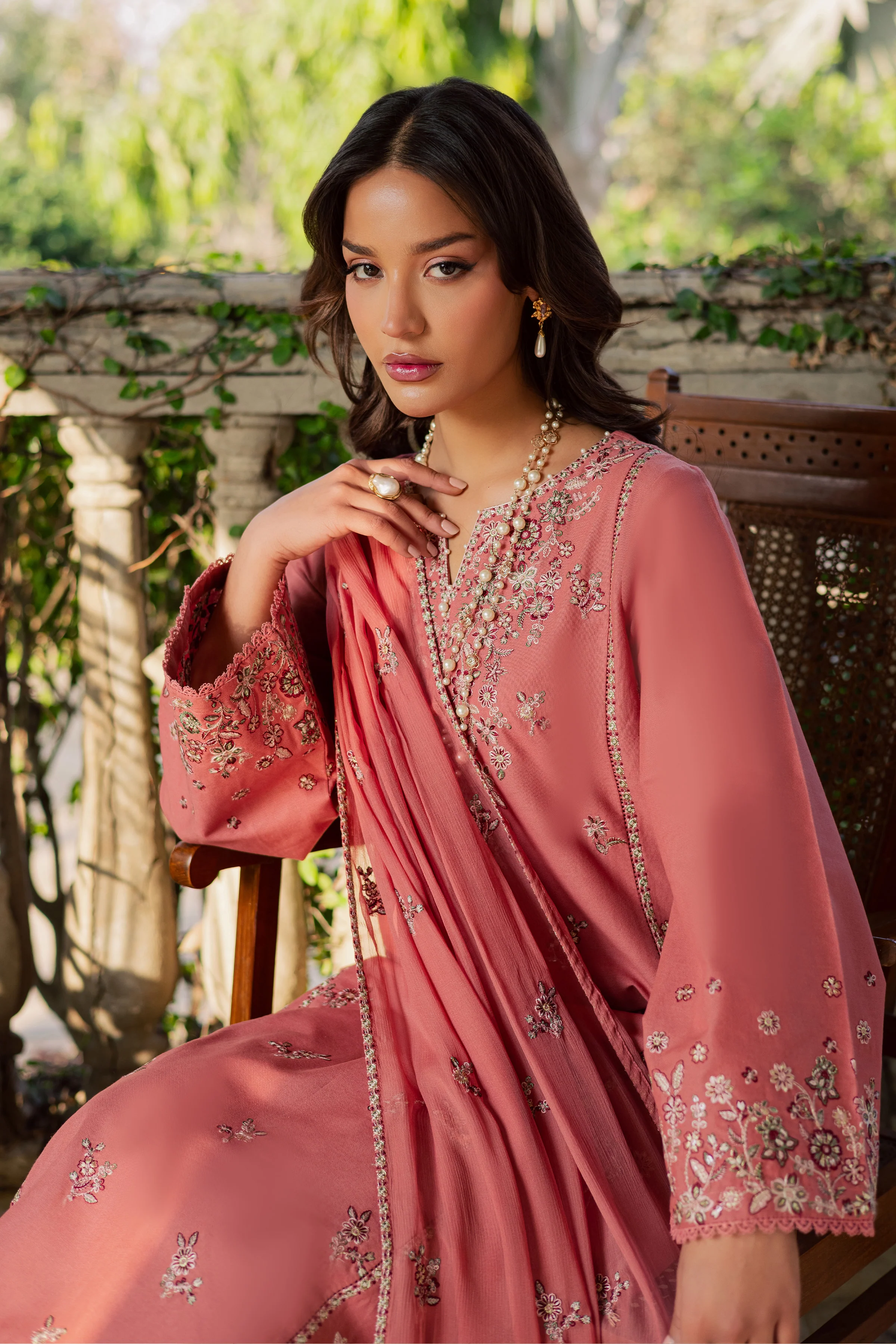 Crust 3Pc - Embroidered Khaddar Dress - Image 2