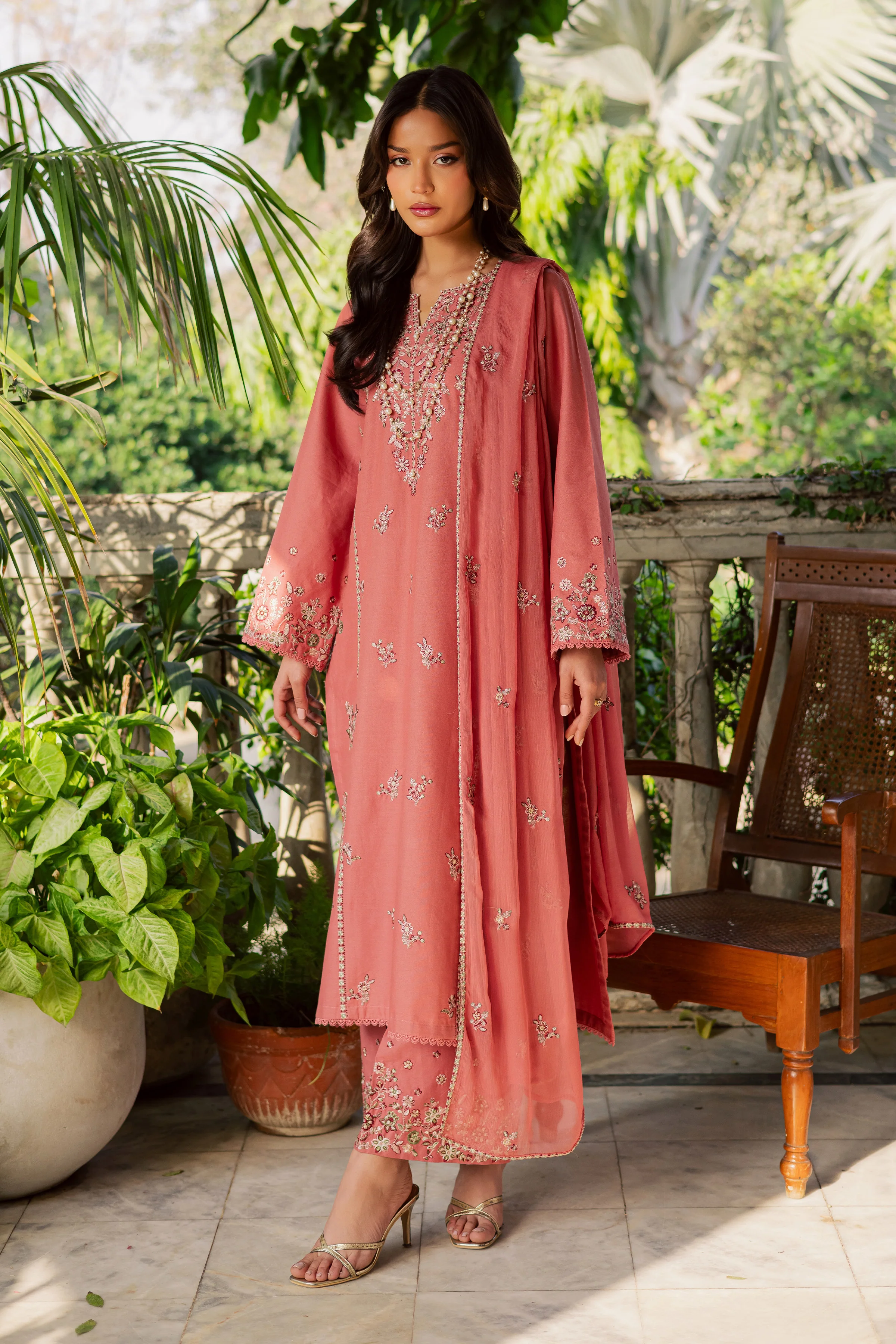 Crust 3Pc - Embroidered Khaddar Dress - Image 4