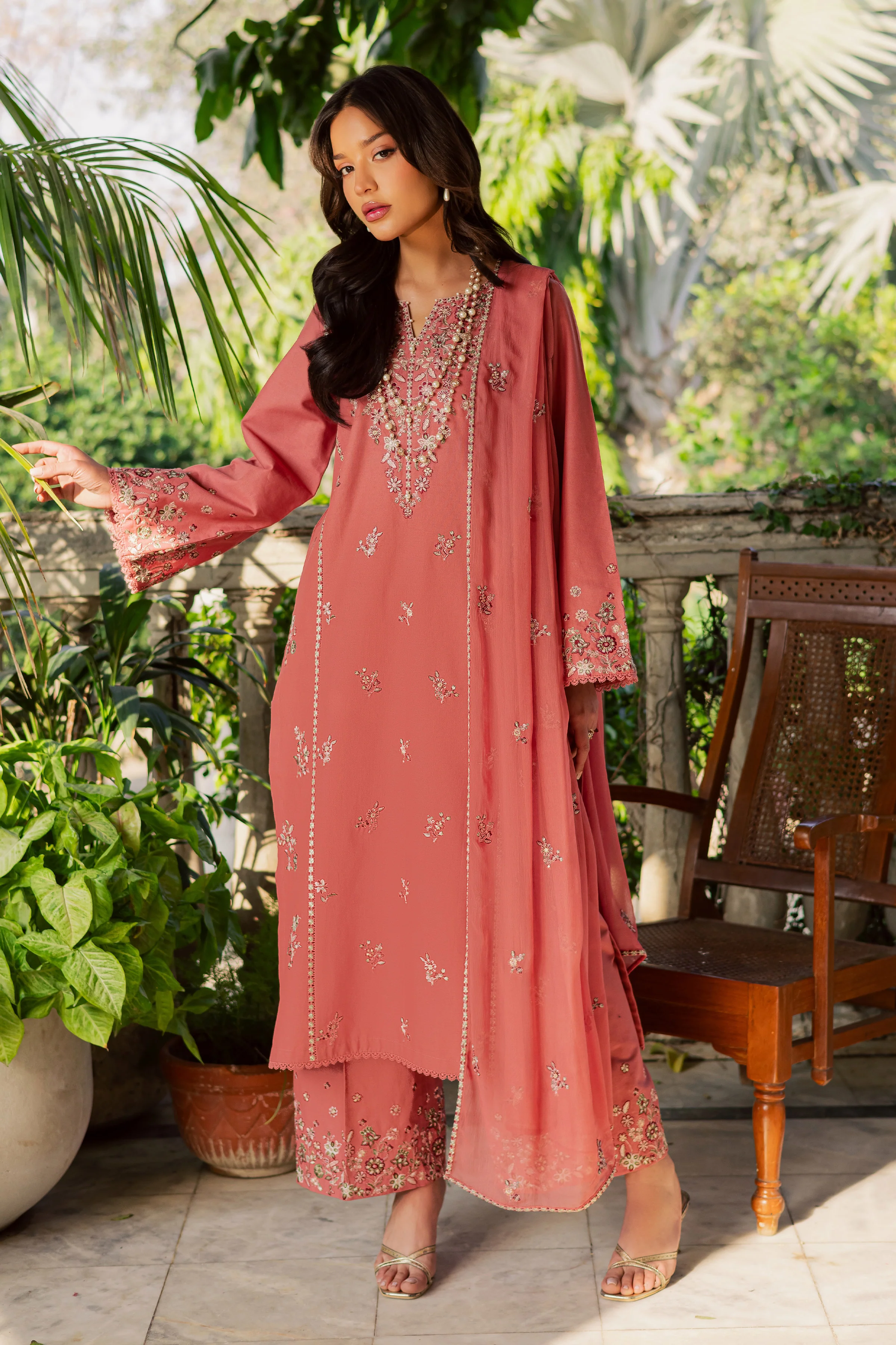 Crust 3Pc - Embroidered Khaddar Dress - Image 5