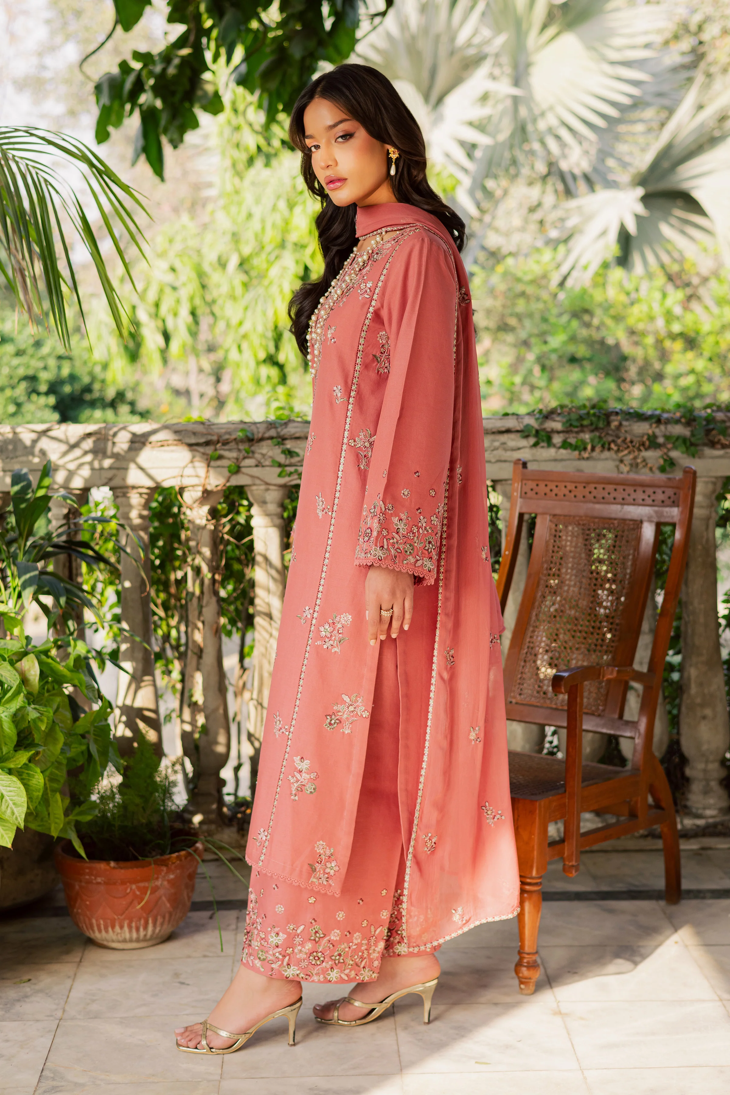 Crust 3Pc - Embroidered Khaddar Dress - Image 6