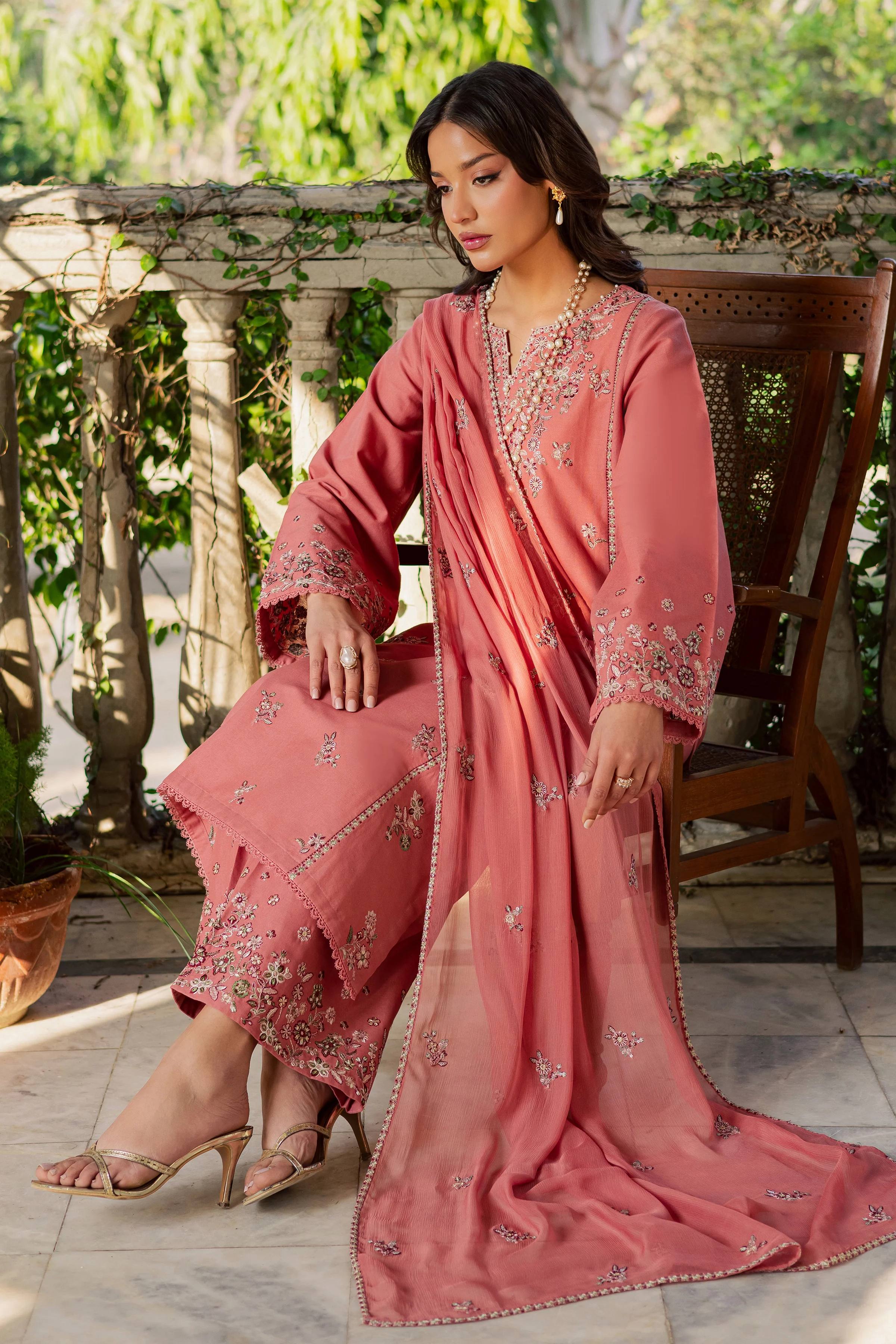Crust 3Pc - Embroidered Khaddar Dress - Image 7
