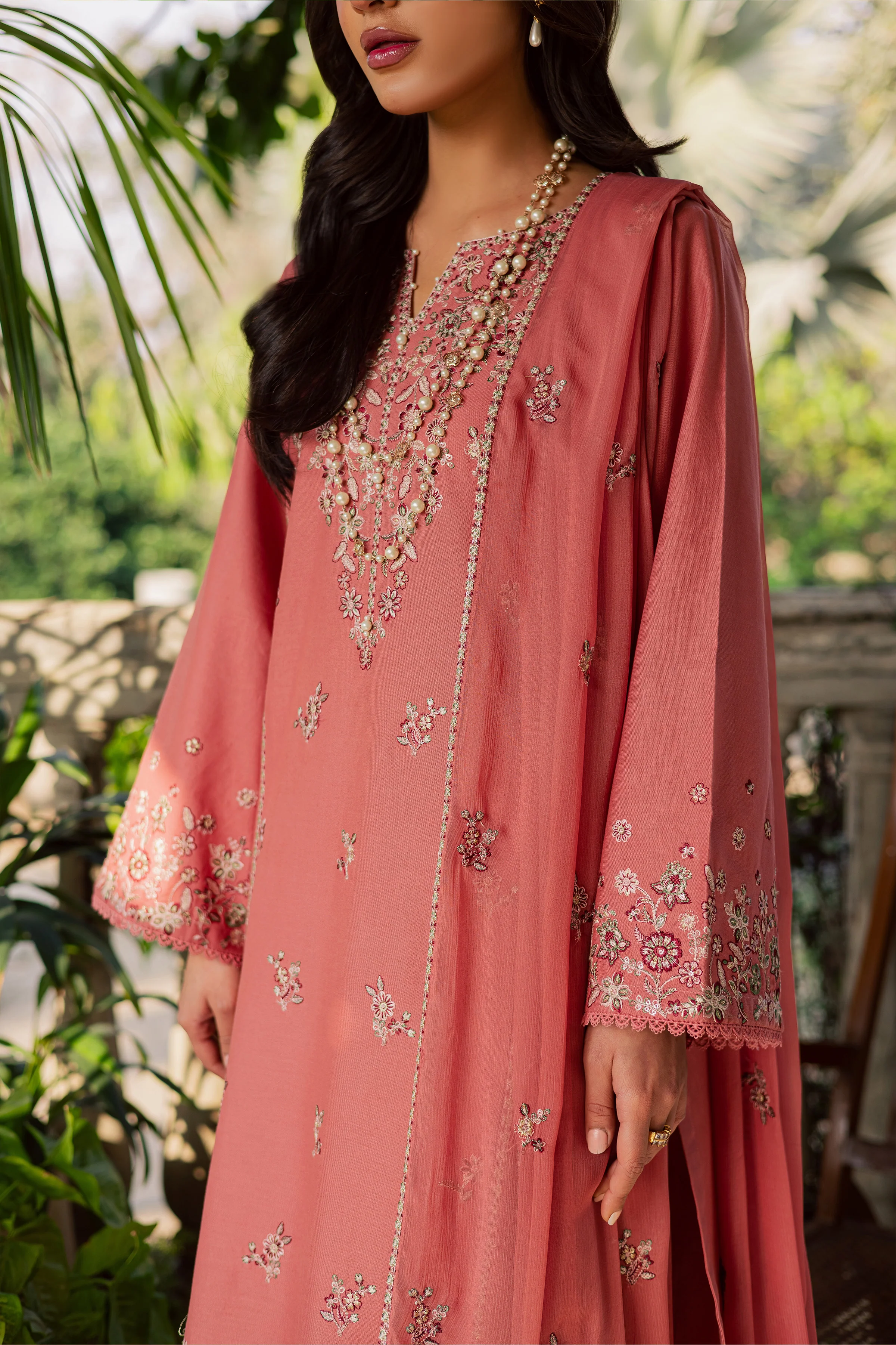Crust 3Pc - Embroidered Khaddar Dress - Image 8