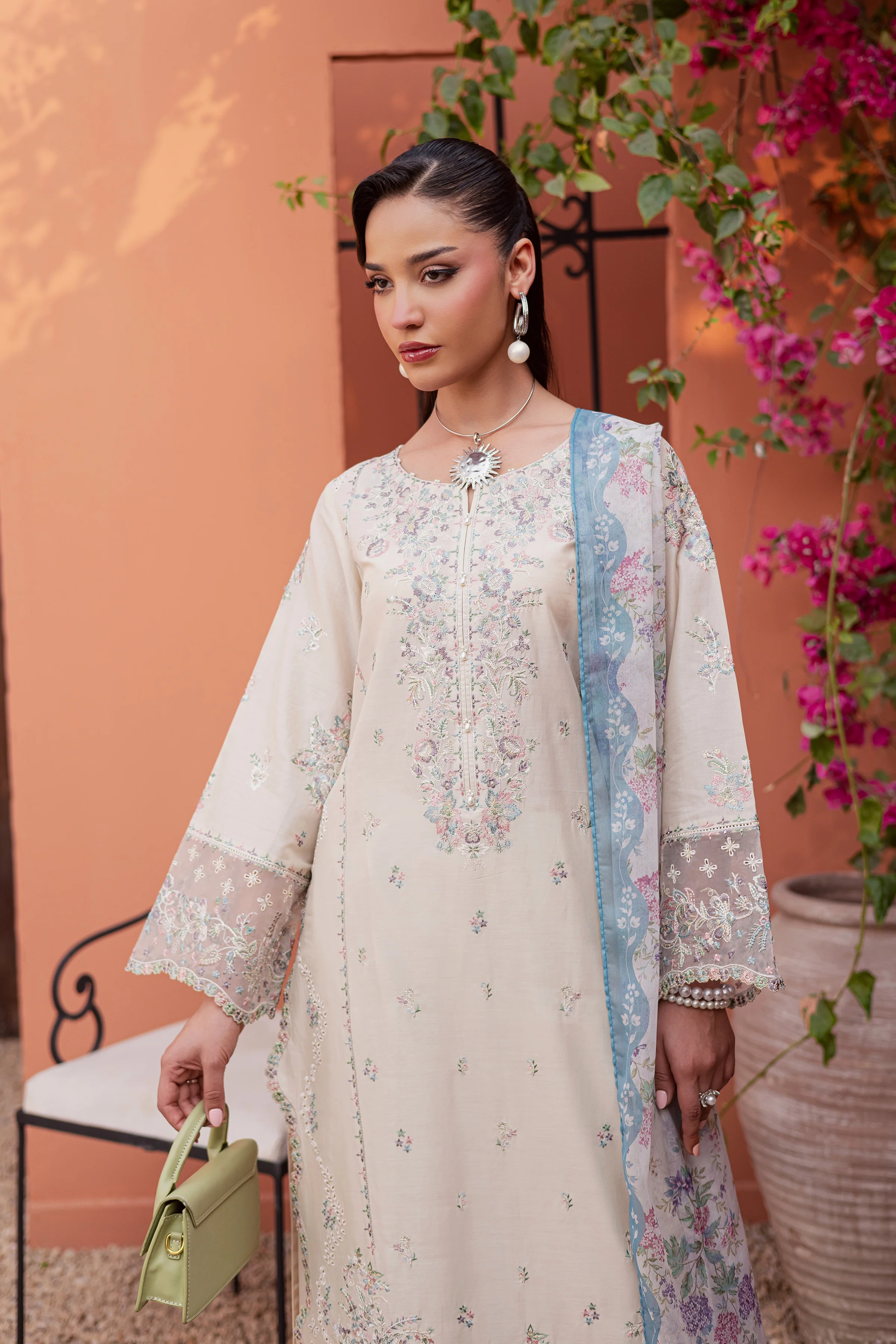Cyntia 3Pc - Festive Embroidered Lawn - Image 11