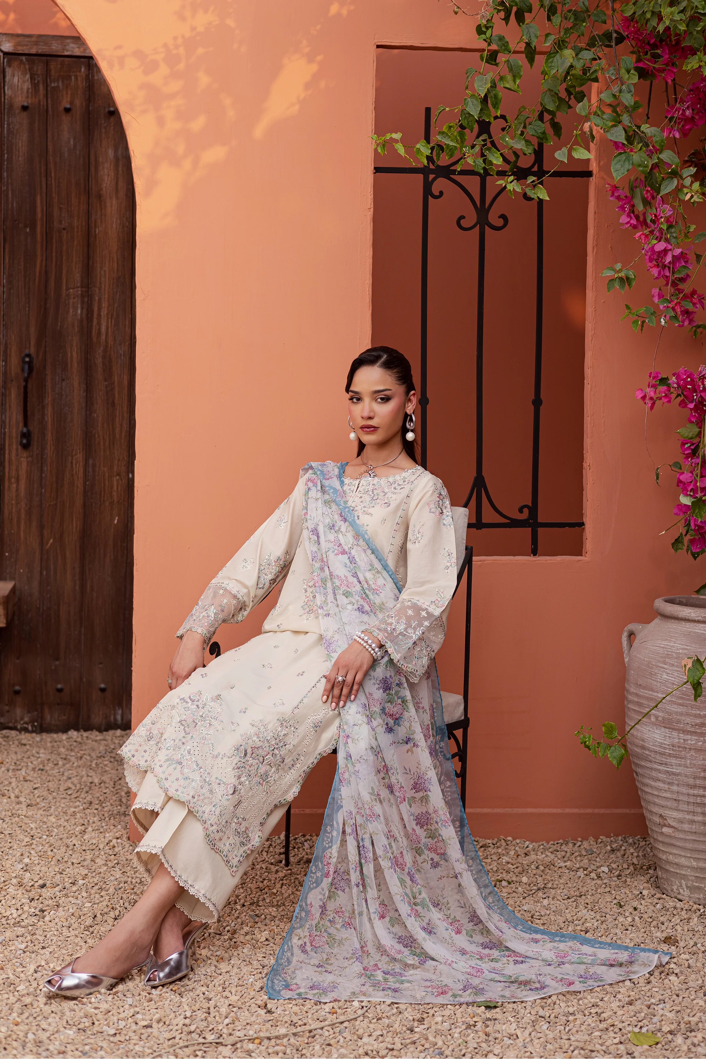 Cyntia 3Pc - Festive Embroidered Lawn - Image 12