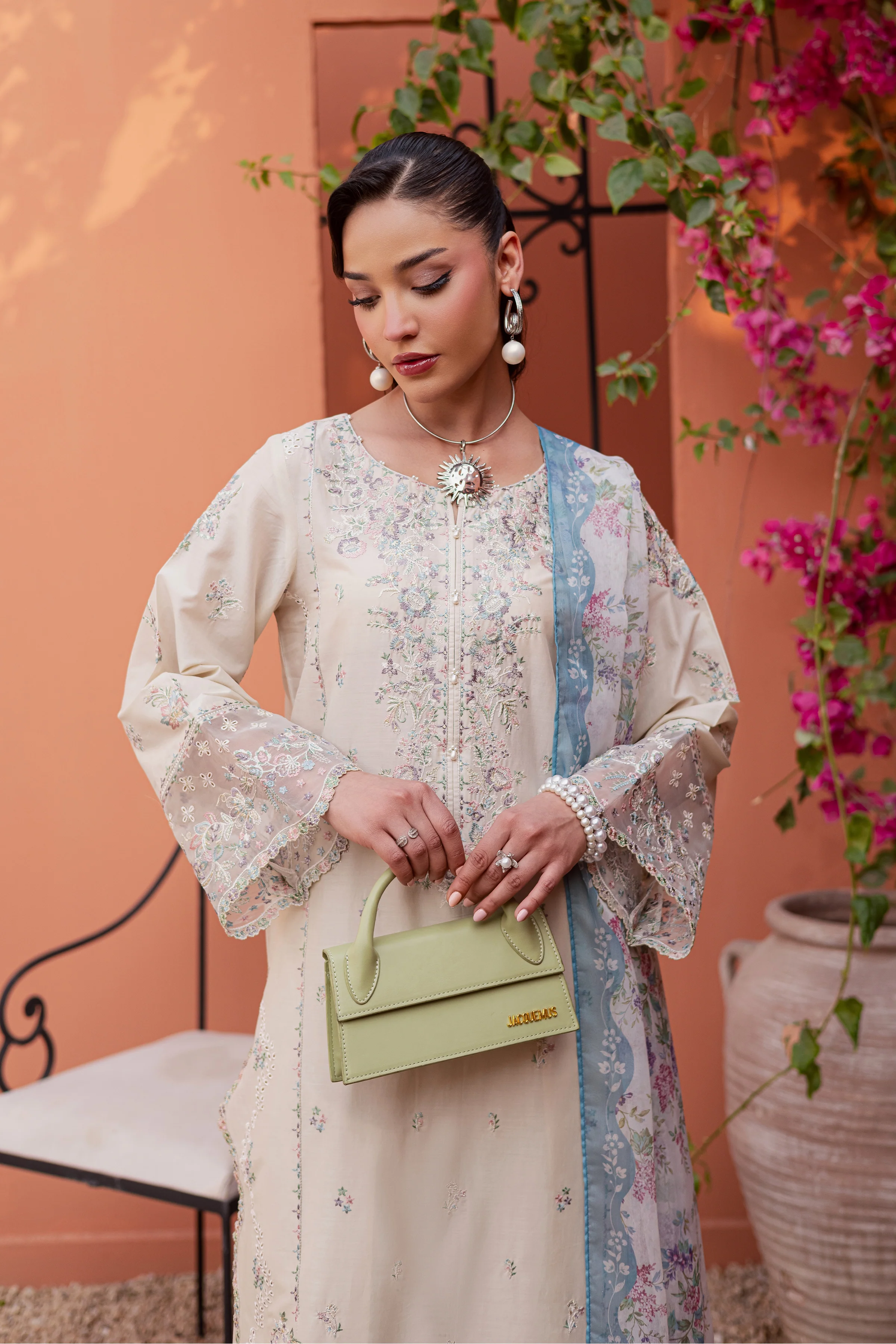 Cyntia 3Pc - Festive Embroidered Lawn - Image 13
