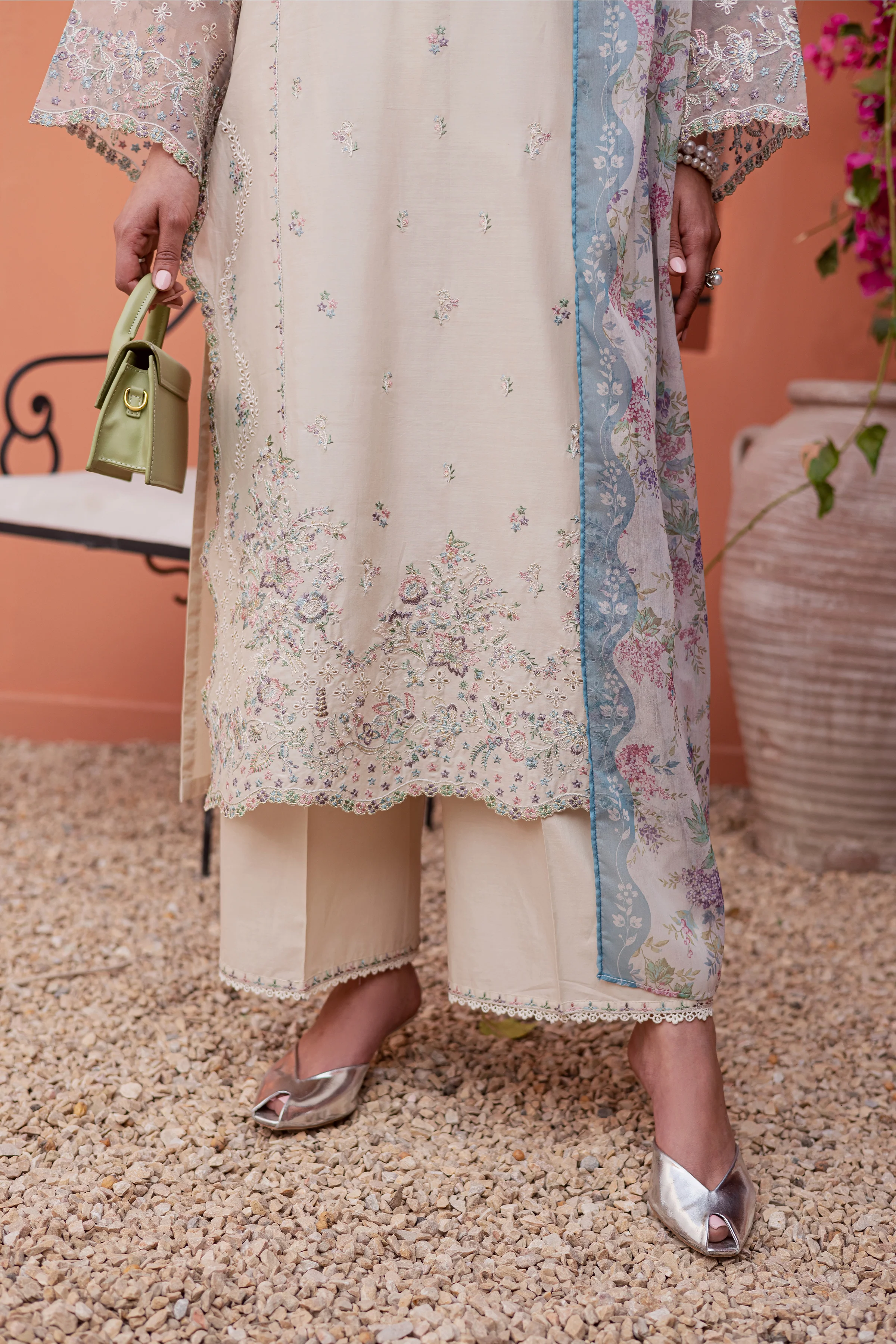 Cyntia 3Pc - Festive Embroidered Lawn - Image 14