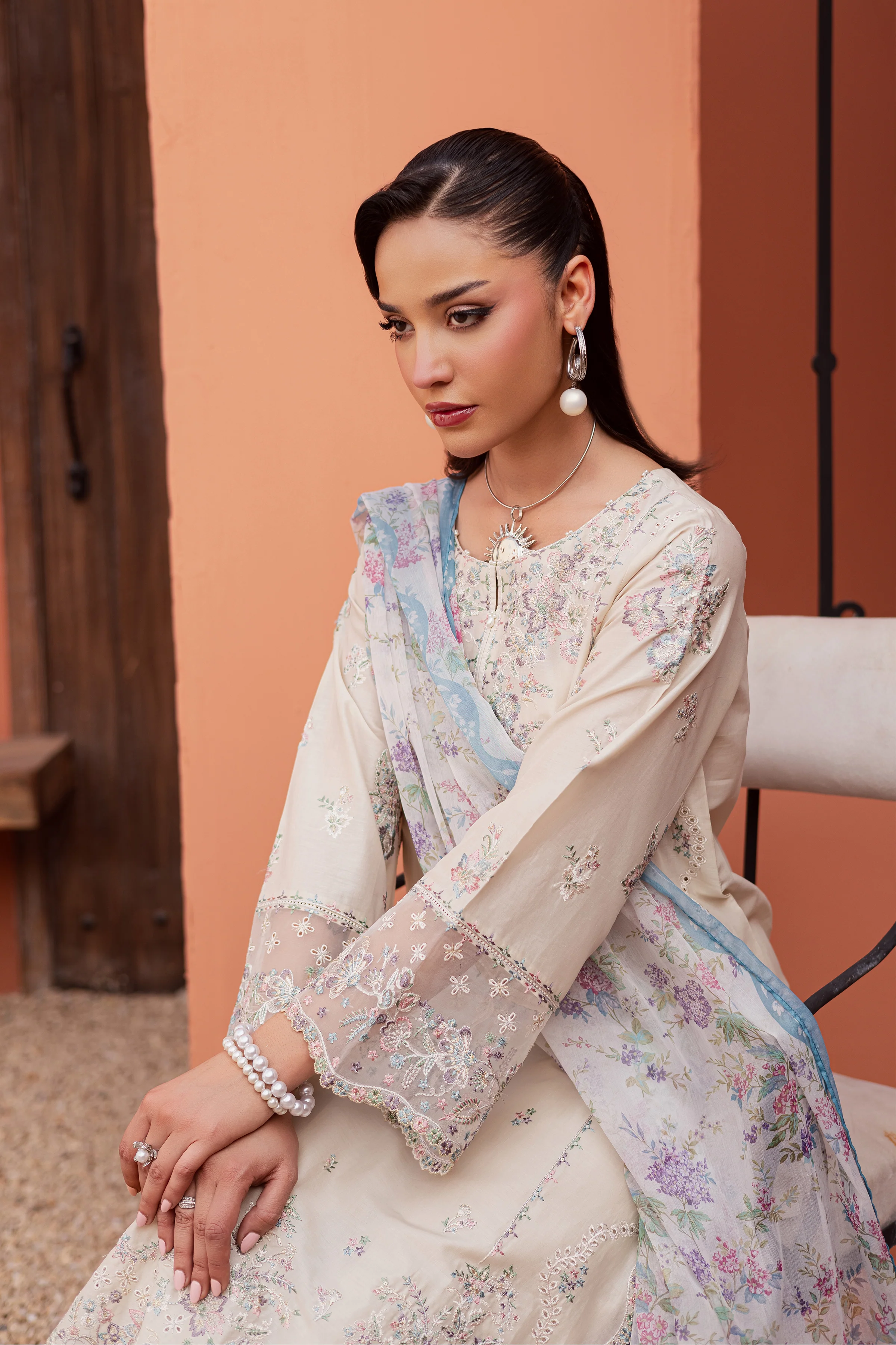 Cyntia 3Pc - Festive Embroidered Lawn - Image 4