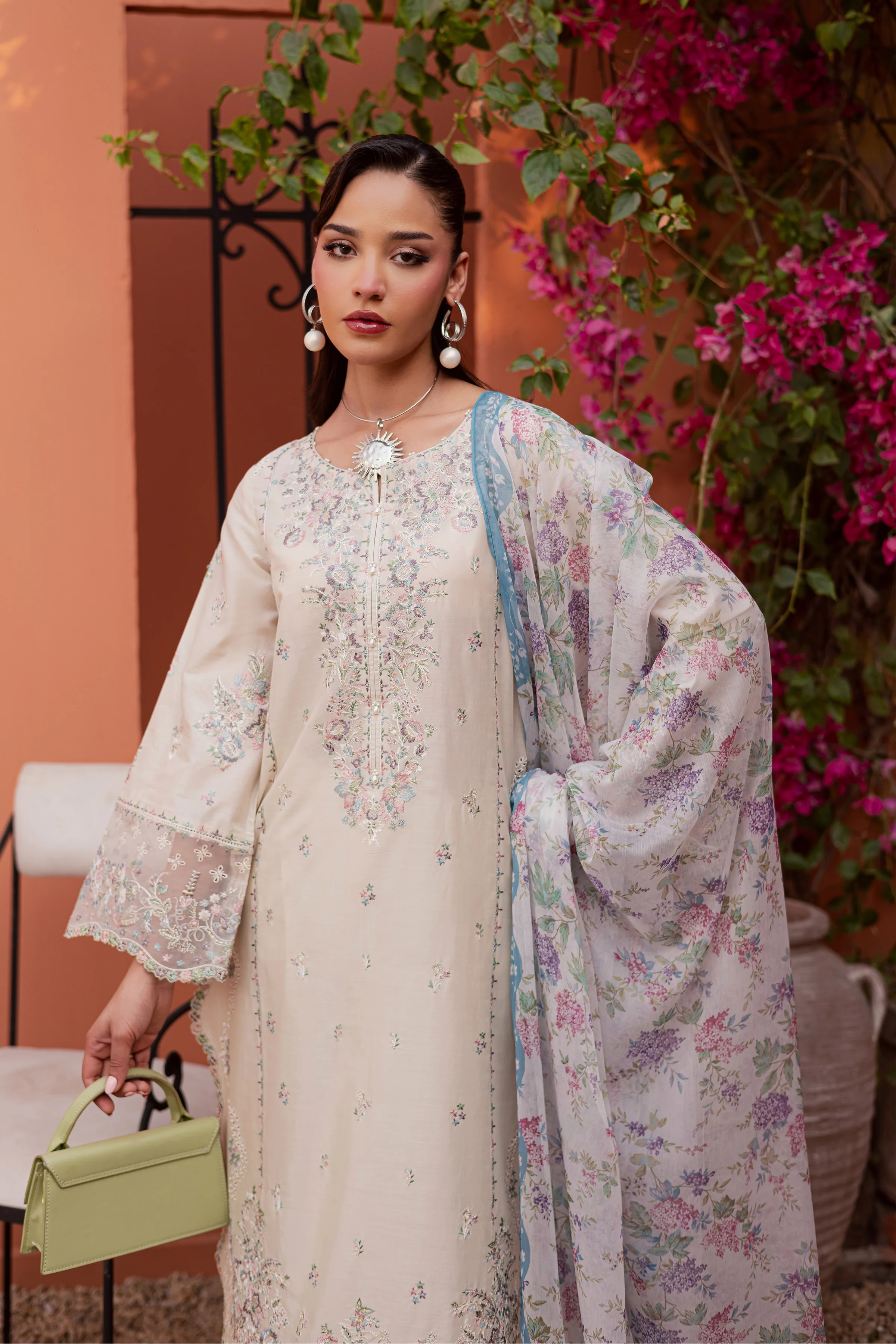 Cyntia 3Pc - Festive Embroidered Lawn - Image 6