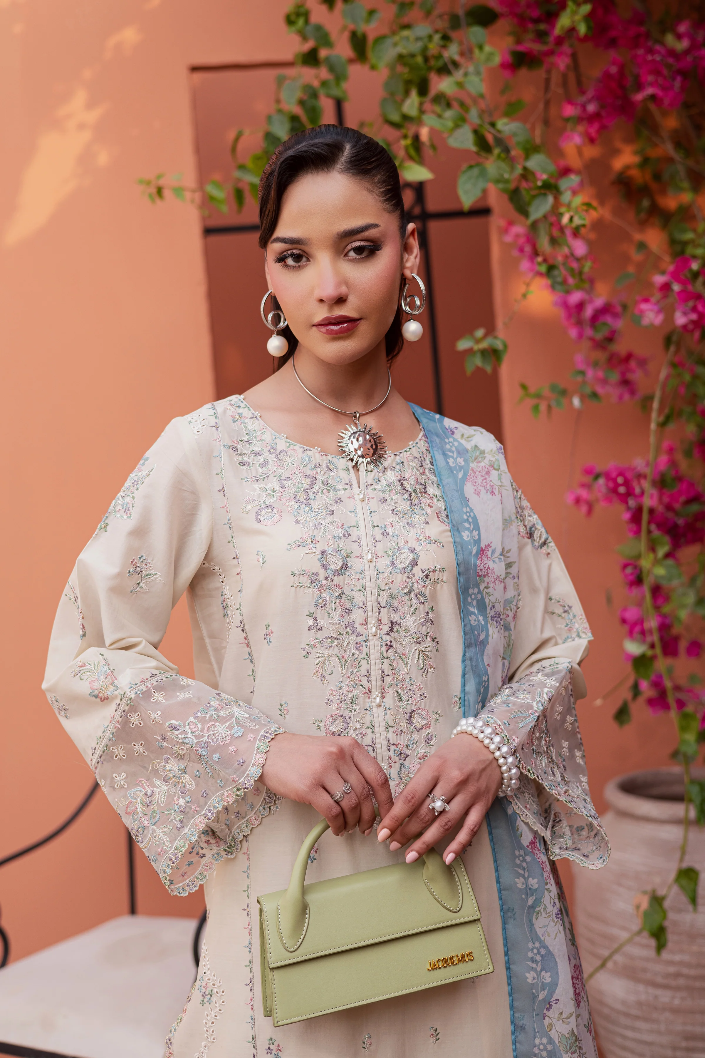 Cyntia 3Pc - Festive Embroidered Lawn - Image 7