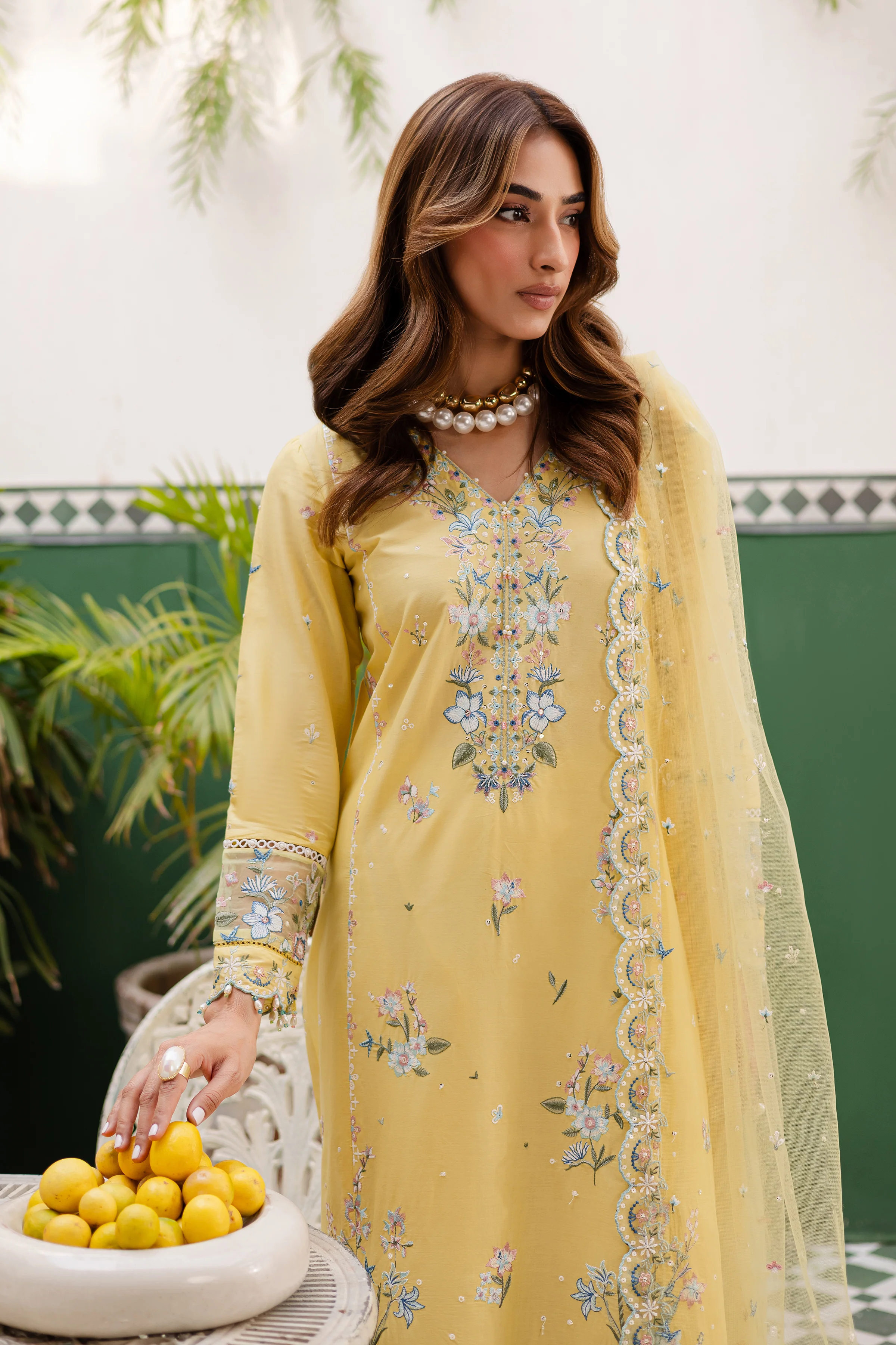 Daffodil 3Pc - Embroidered Lawn Dress - Image 2
