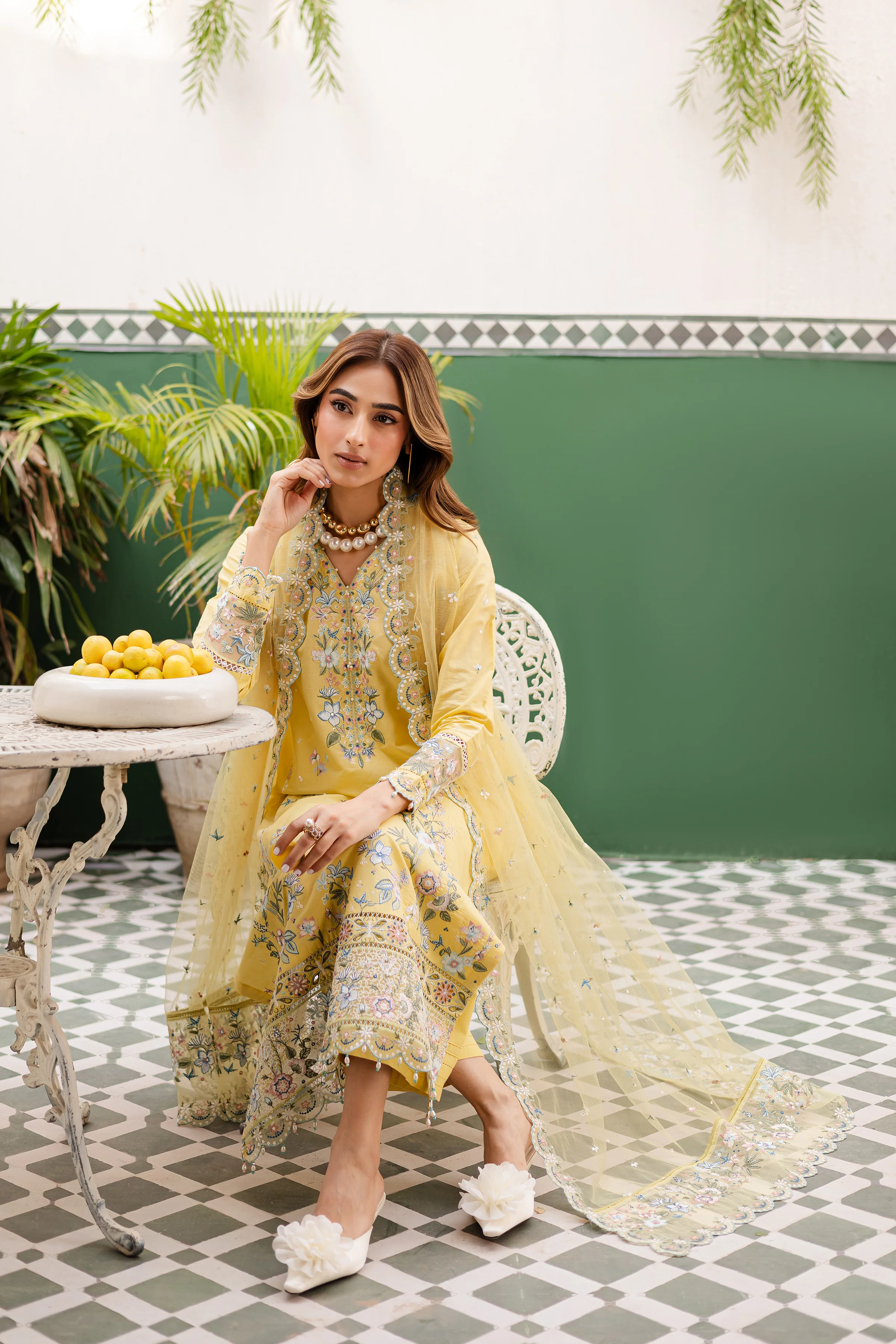 Daffodil 3Pc - Embroidered Lawn Dress - Image 4