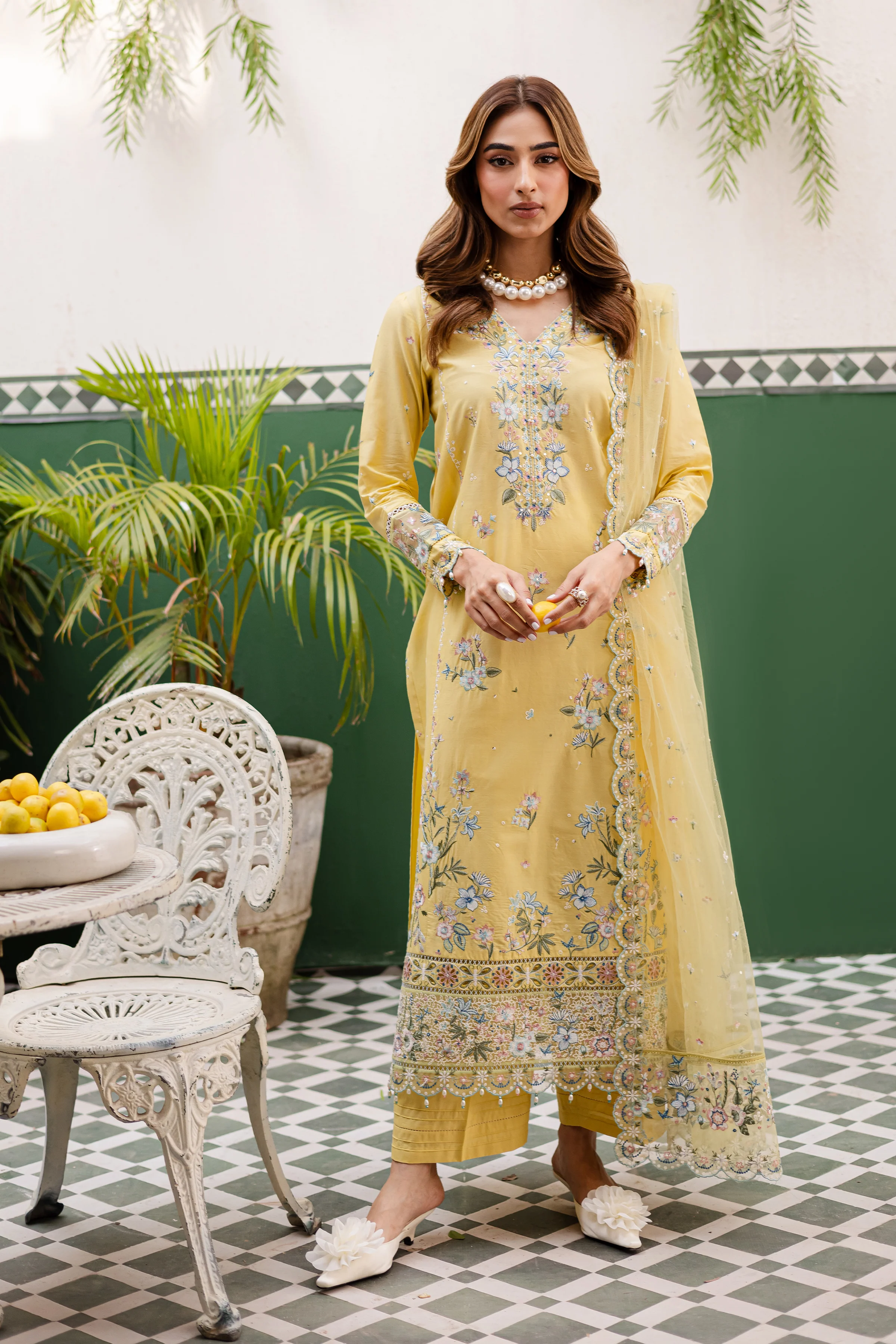 Daffodil 3Pc - Embroidered Lawn Dress - Image 5