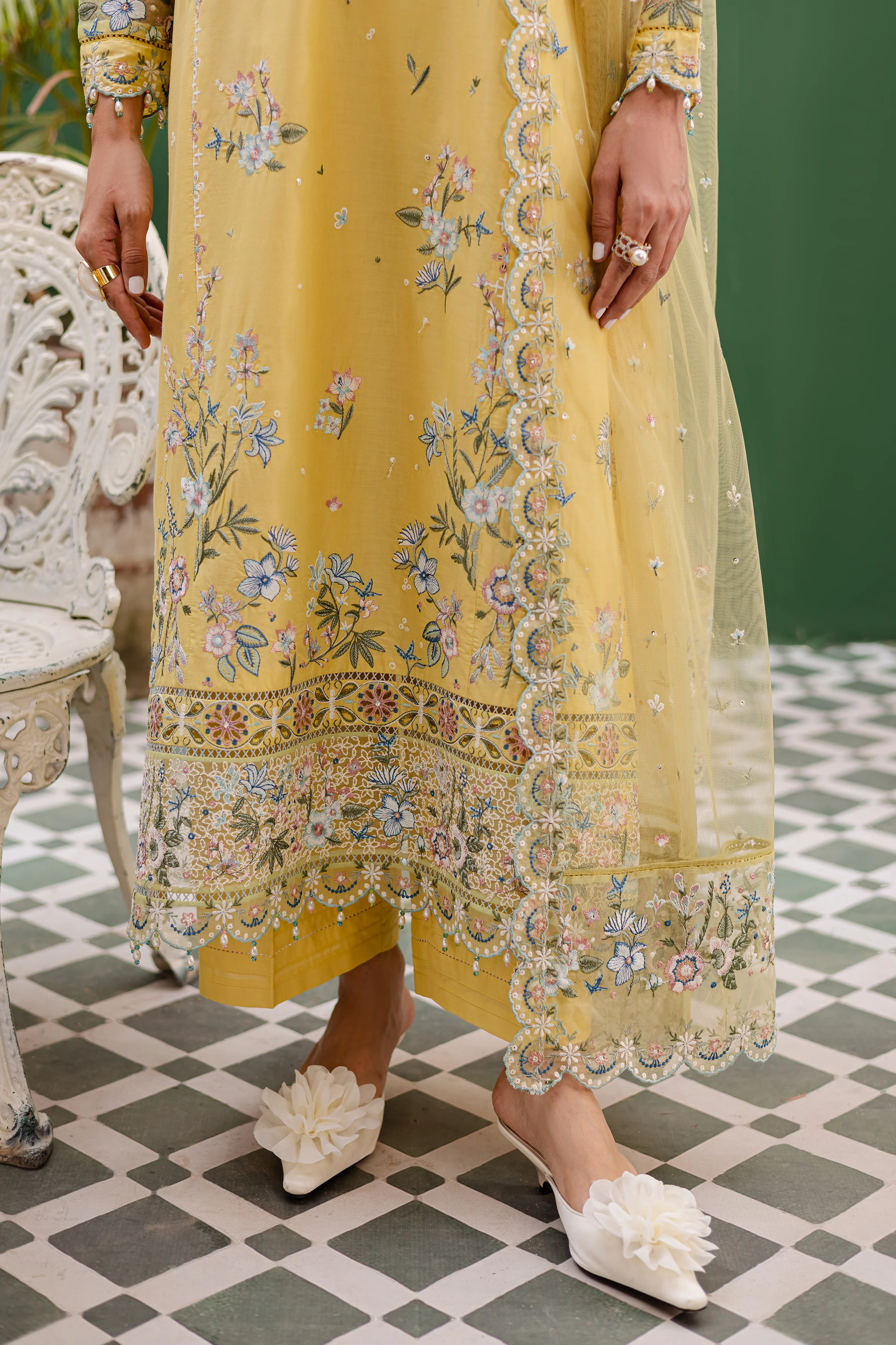 Daffodil 3Pc - Embroidered Lawn Dress - Image 8