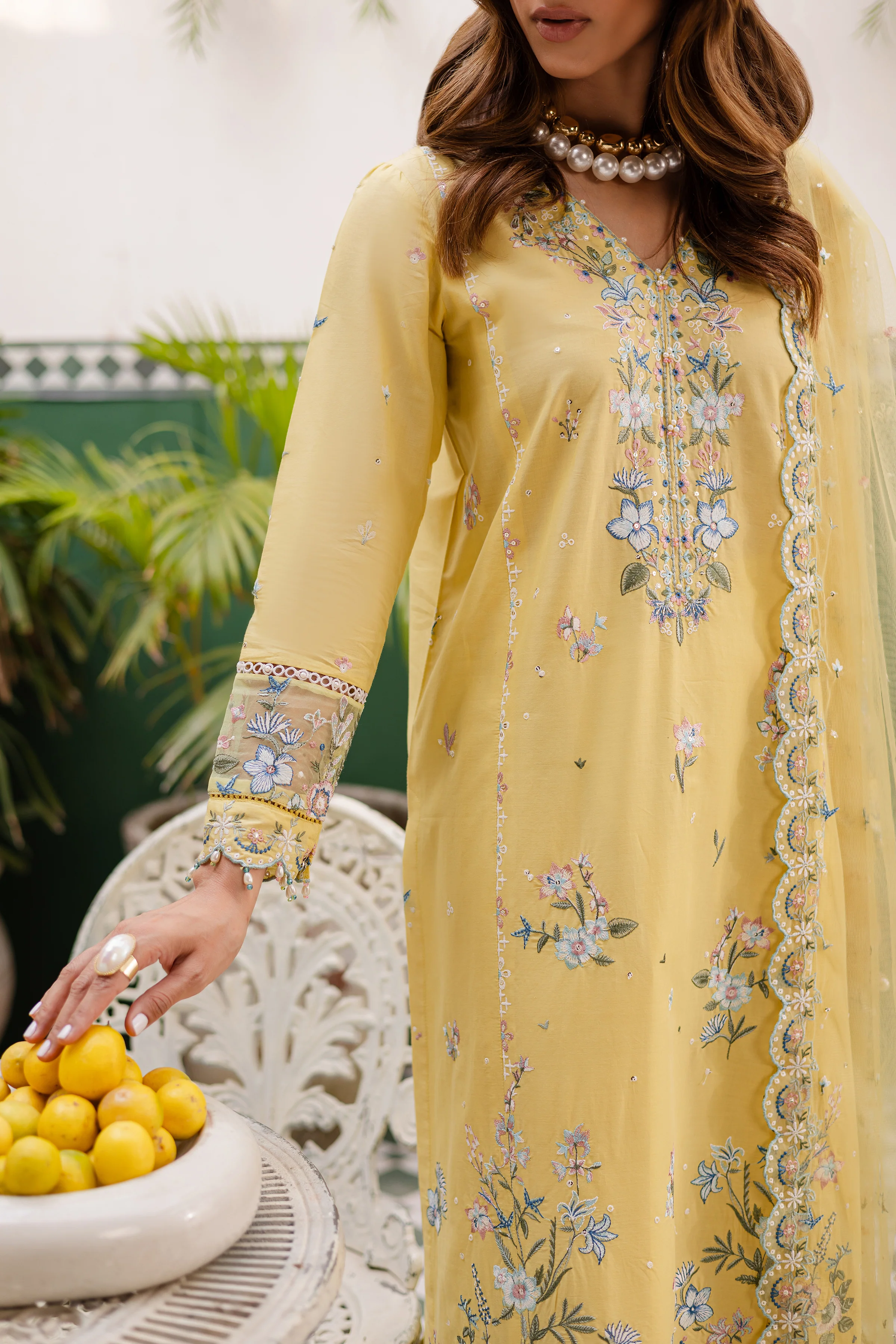 Daffodil 3Pc - Embroidered Lawn Dress - Image 9