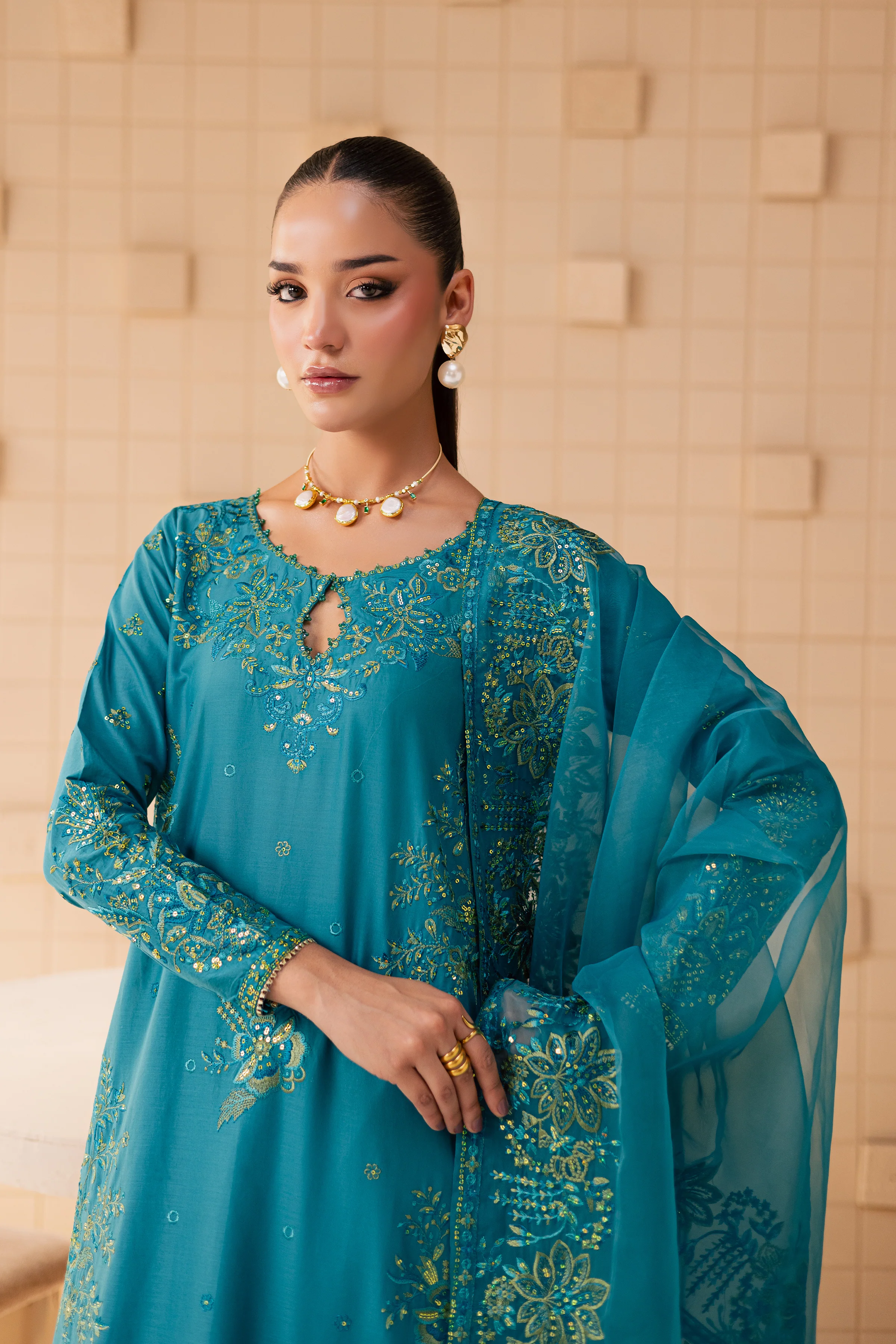 Dalilah 3Pc - Embroidered Lawn Dress - Image 2