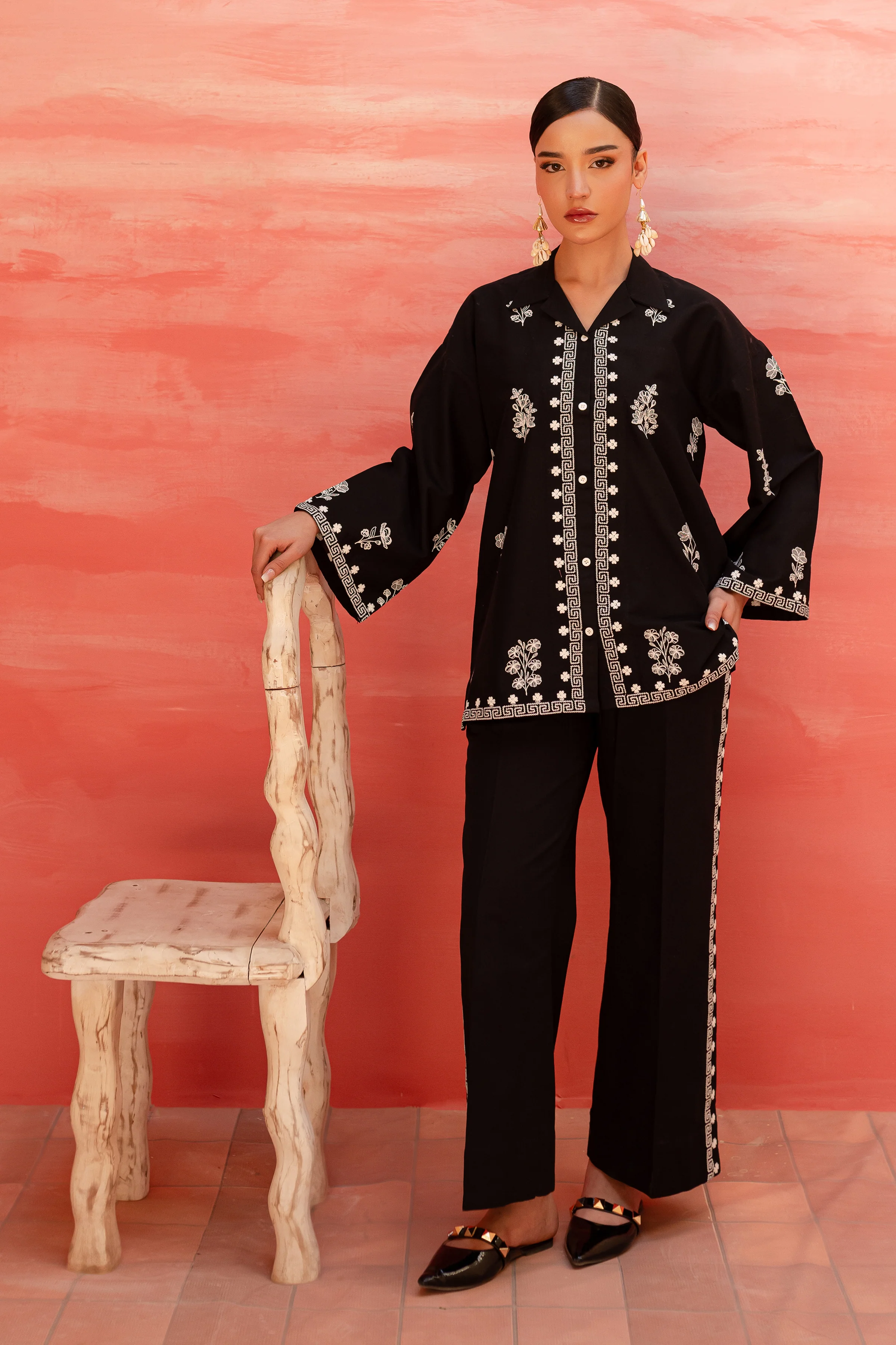 Dandelion 2pc - Embroidered Khaddar Dress - Image 4