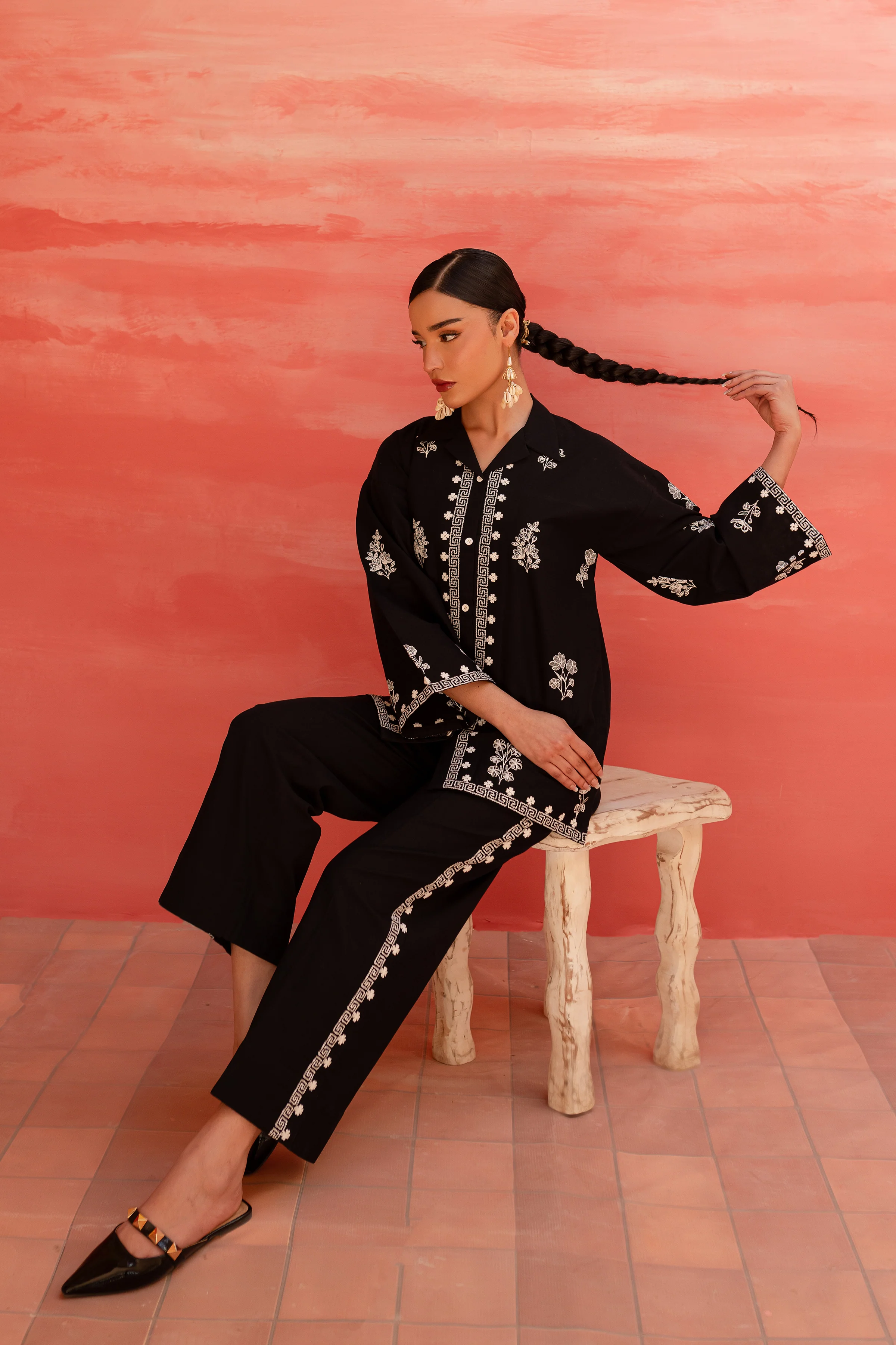 Dandelion 2pc - Embroidered Khaddar Dress - Image 5