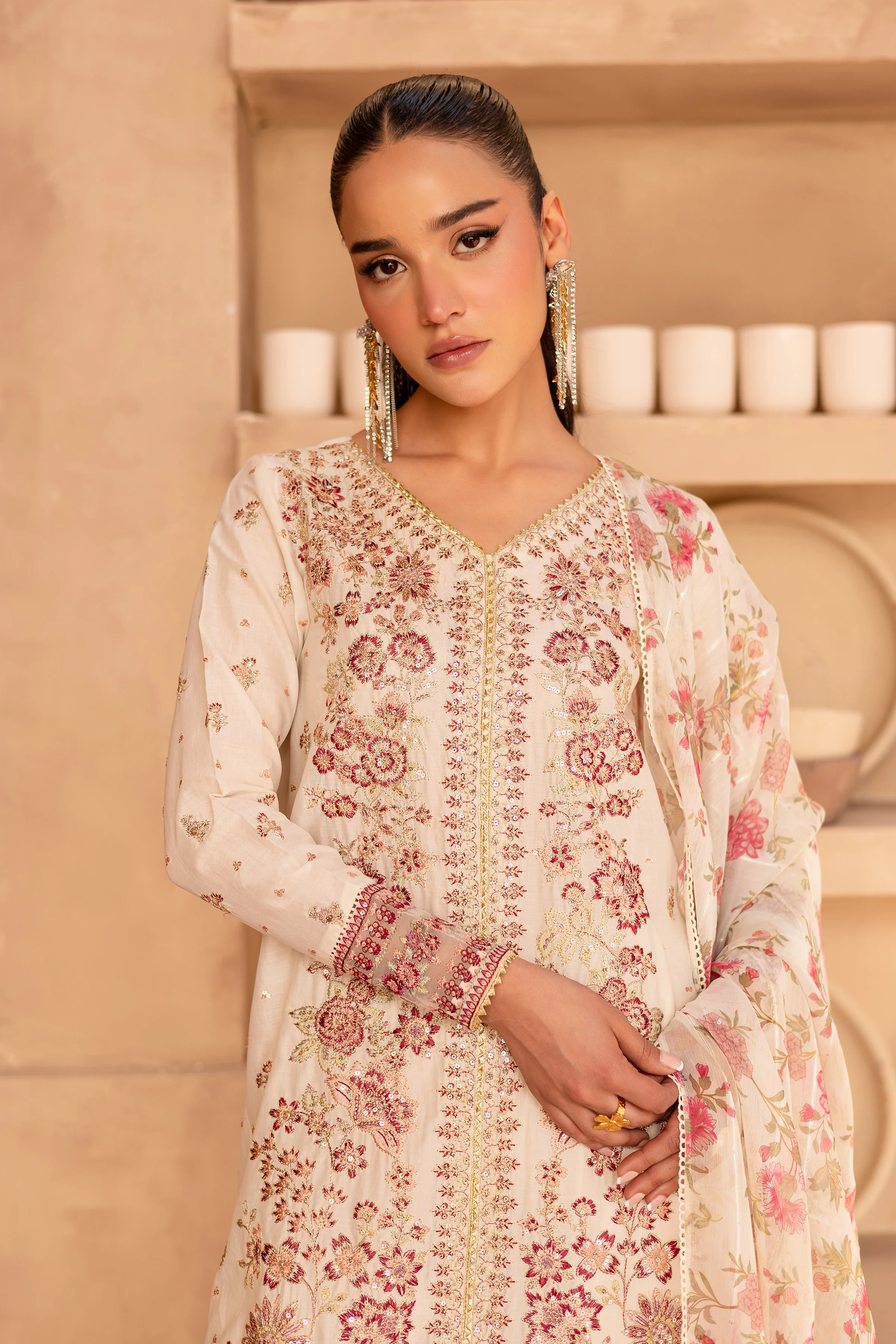Dandelion 3Pc - Embroidered Luxe Pret - Image 3