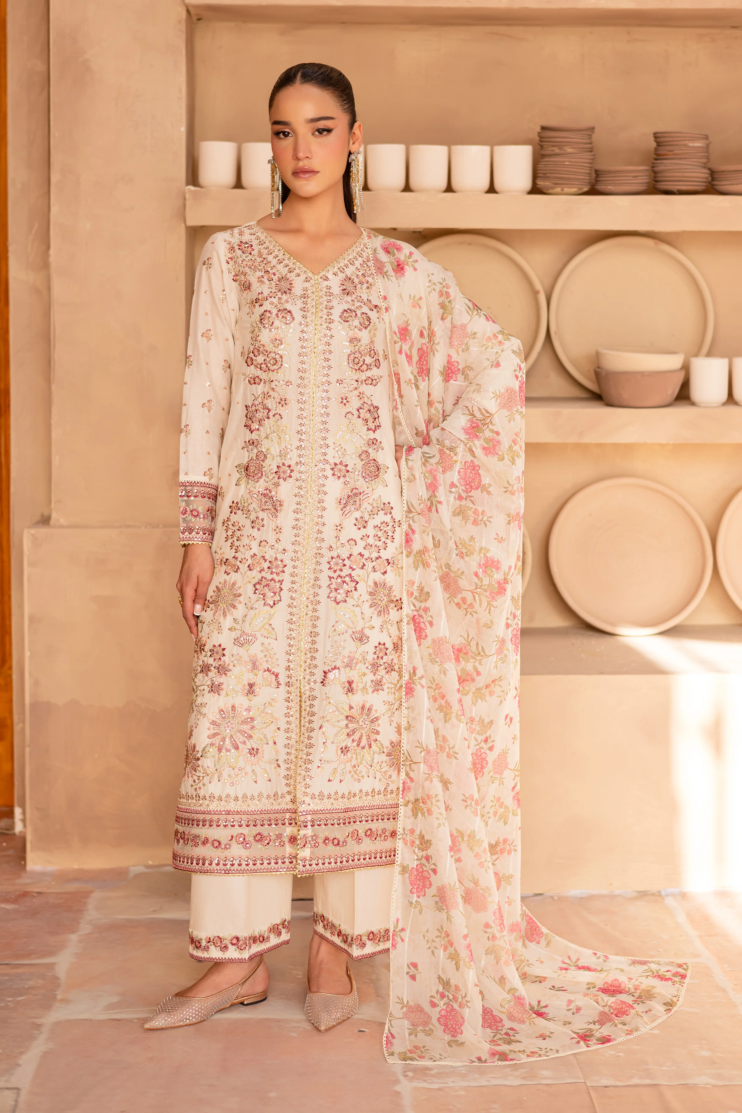 Dandelion 3Pc - Embroidered Luxe Pret - Image 5