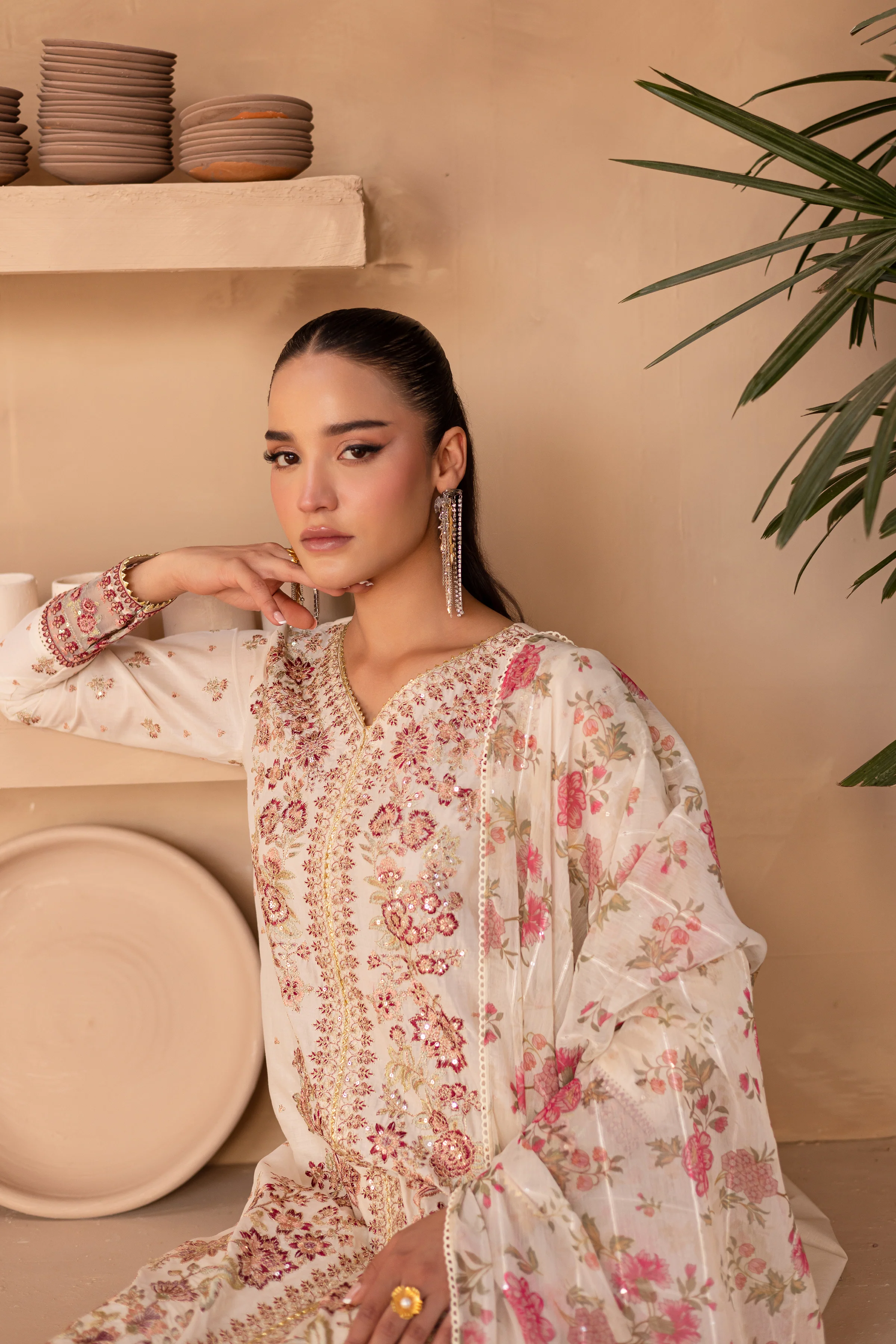 Dandelion 3Pc - Embroidered Luxe Pret - Image 6