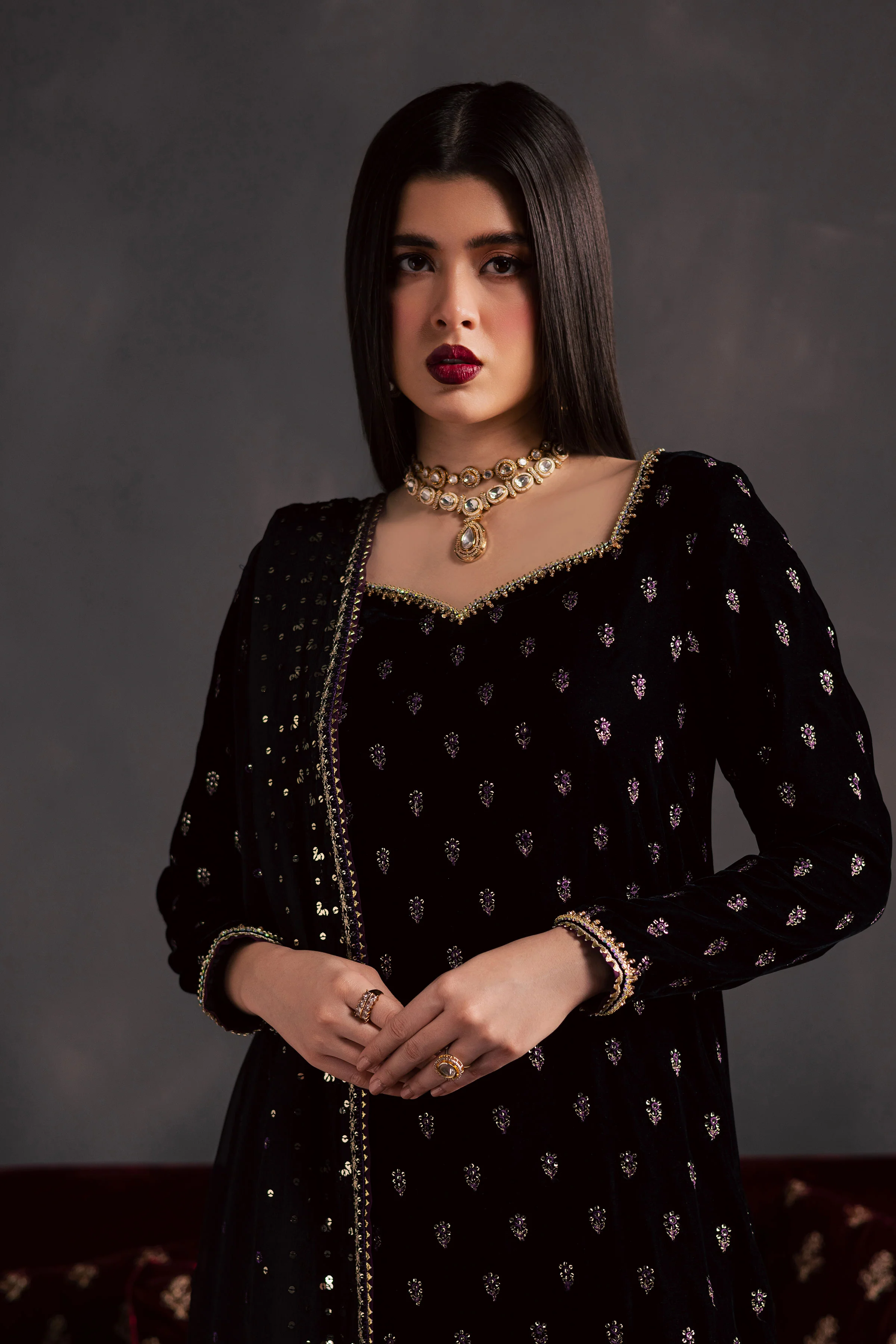 Dark Haze 3Pc - Velvet Luxe Pret - Image 2