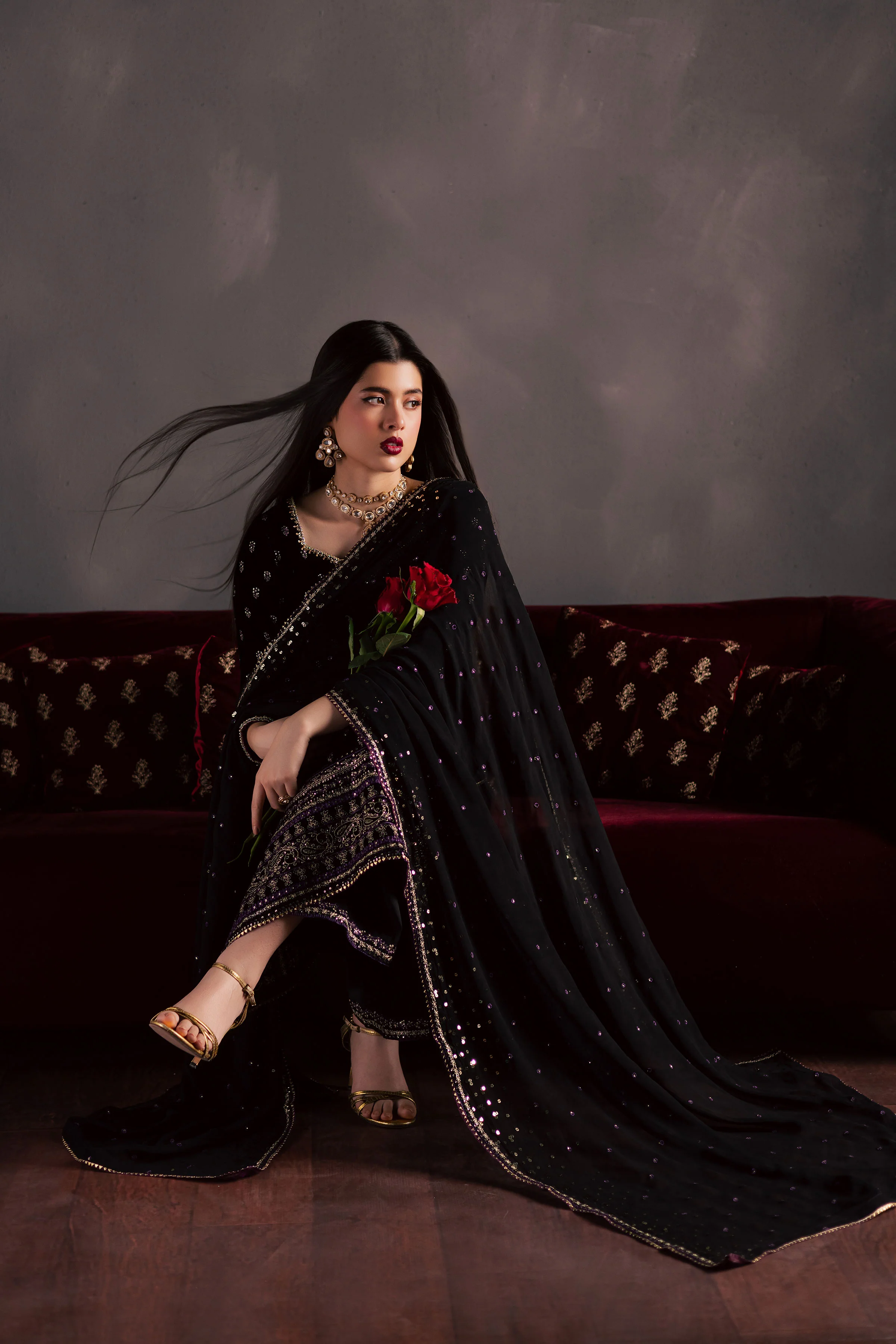 Dark Haze 3Pc - Velvet Luxe Pret - Image 3