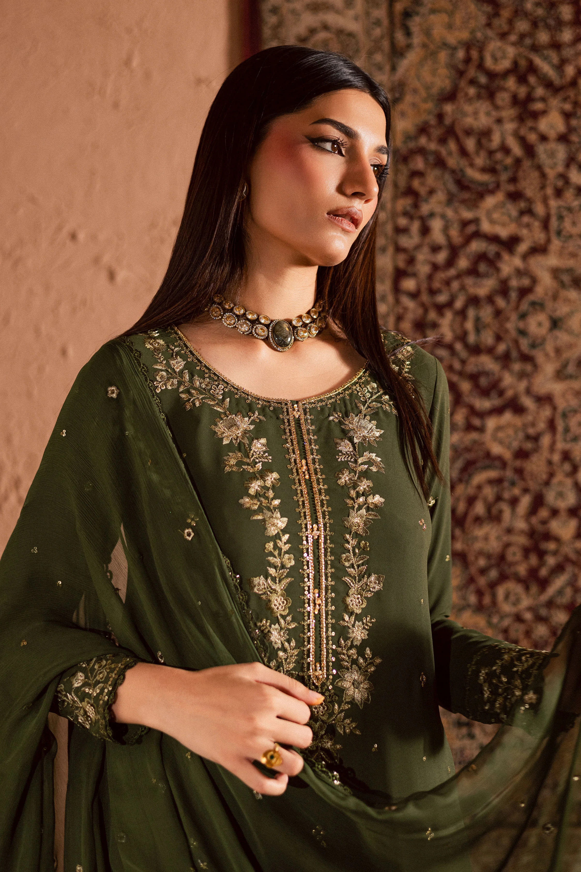 Dark Jade 3Pc- Festive Luxe Pret - Image 2
