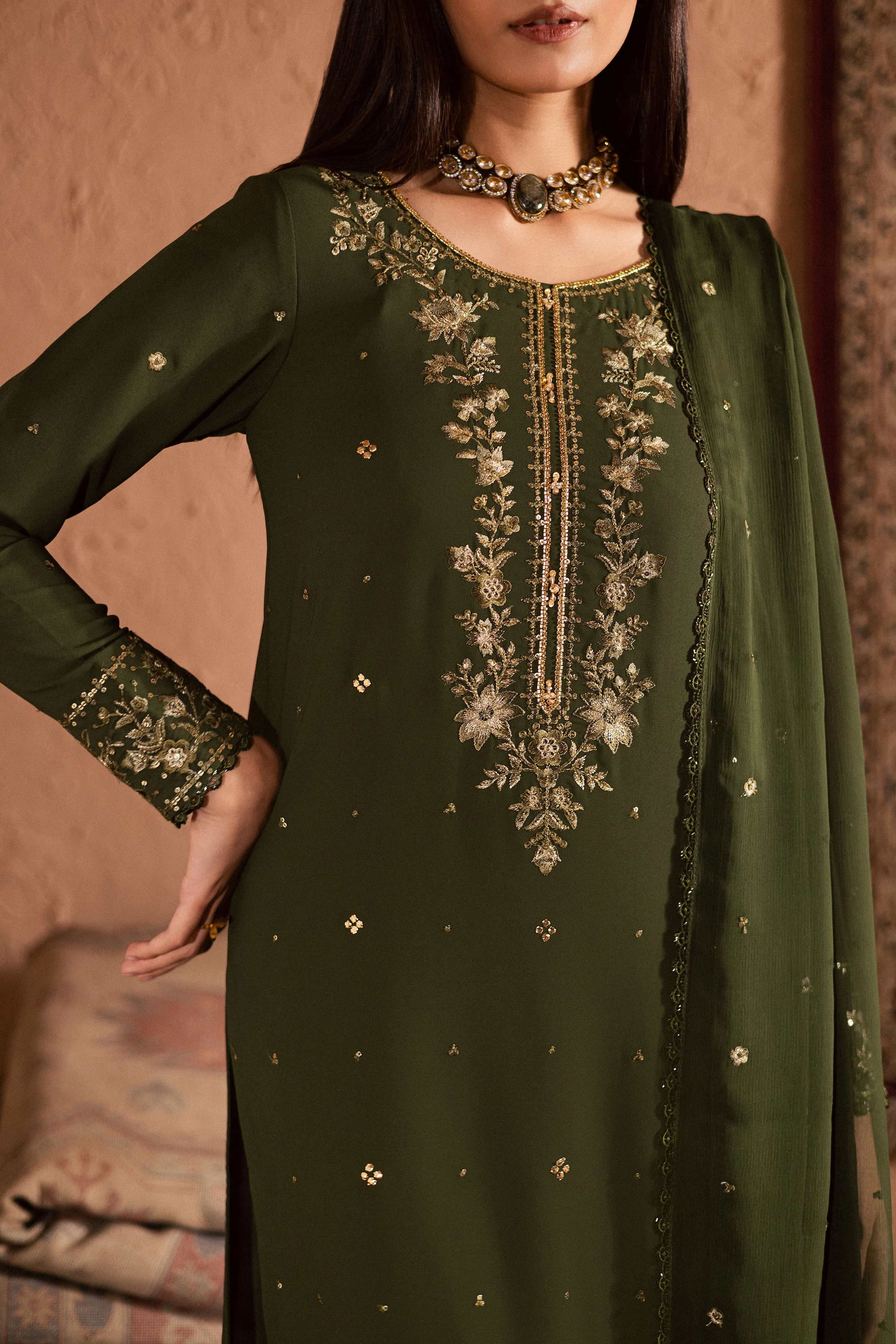 Dark Jade 3Pc- Festive Luxe Pret - Image 5