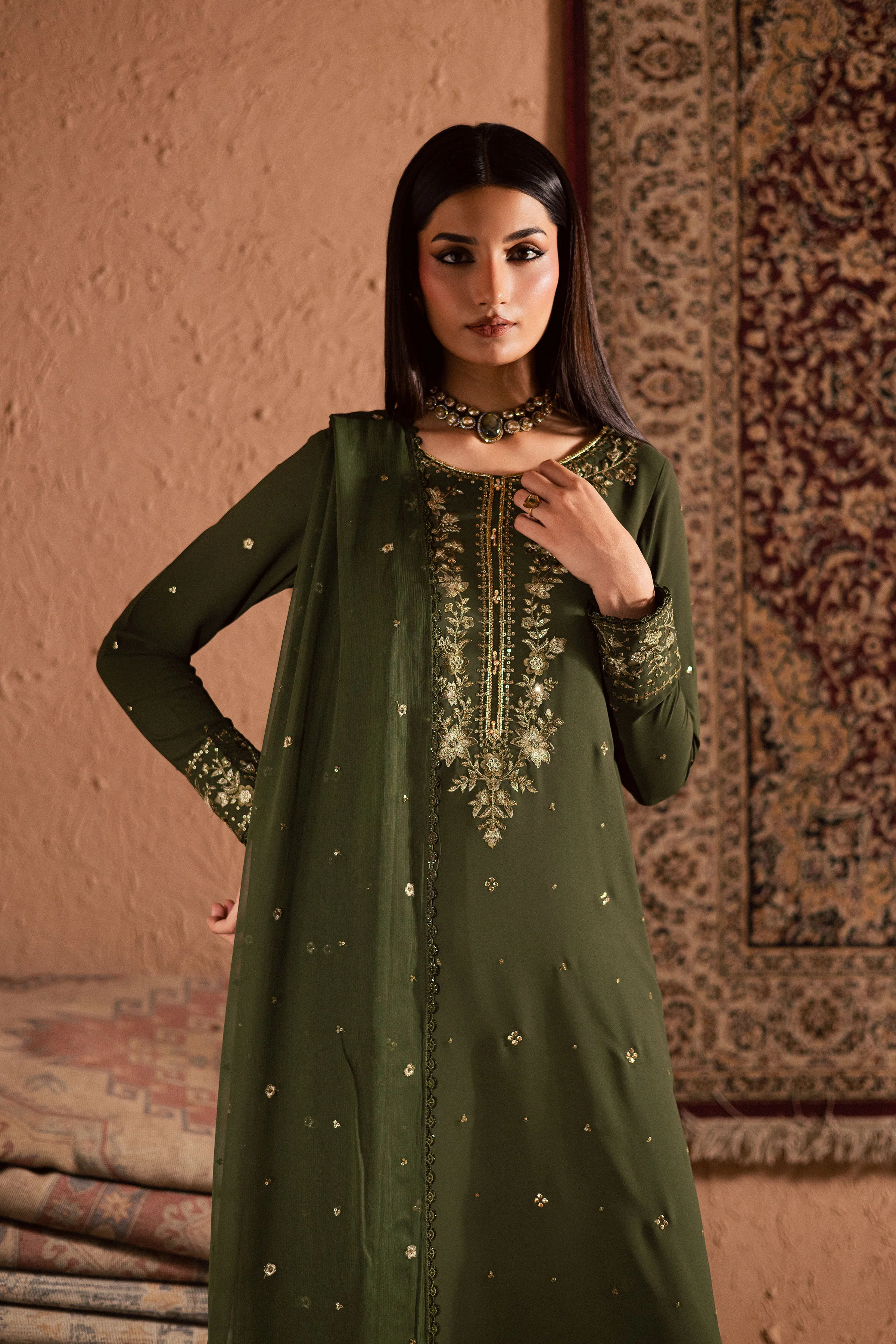 Dark Jade 3Pc- Festive Luxe Pret - Image 7