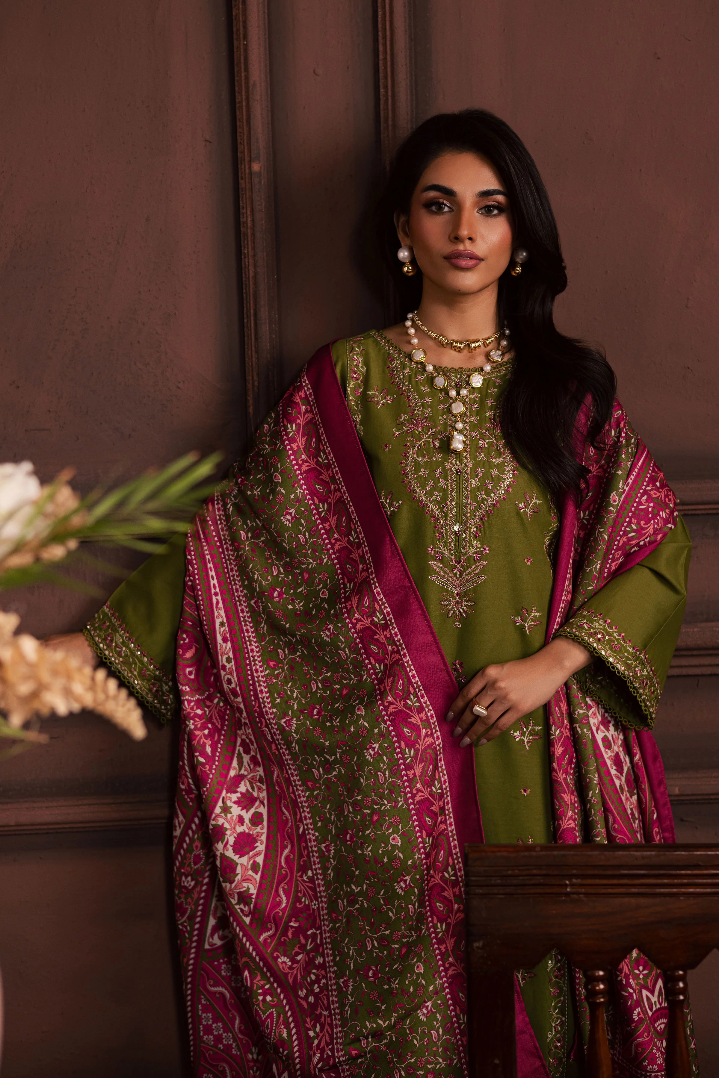 Darla 3Pc - Embroidered Khaddar Dress - Image 3