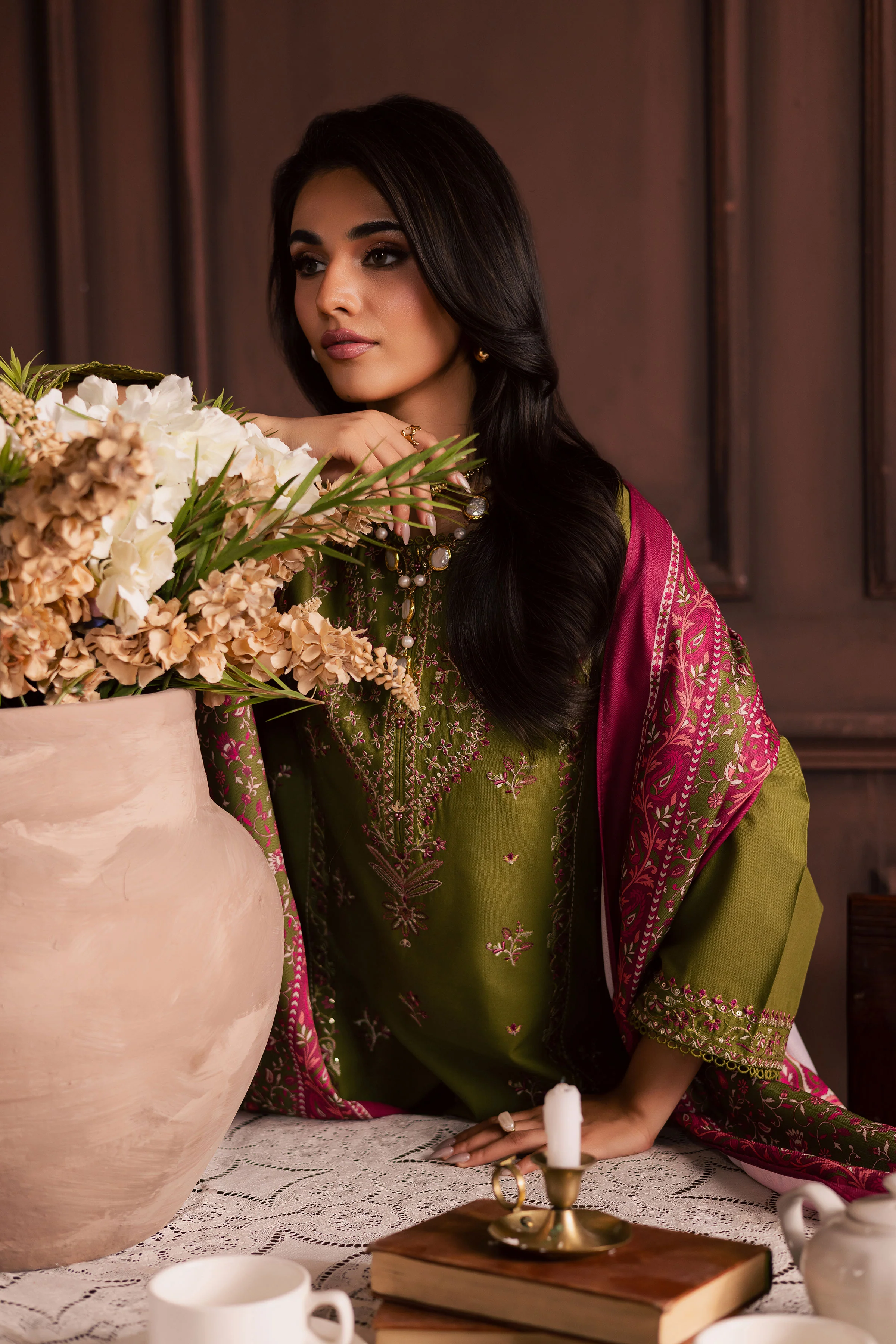 Darla 3Pc - Embroidered Khaddar Dress - Image 4
