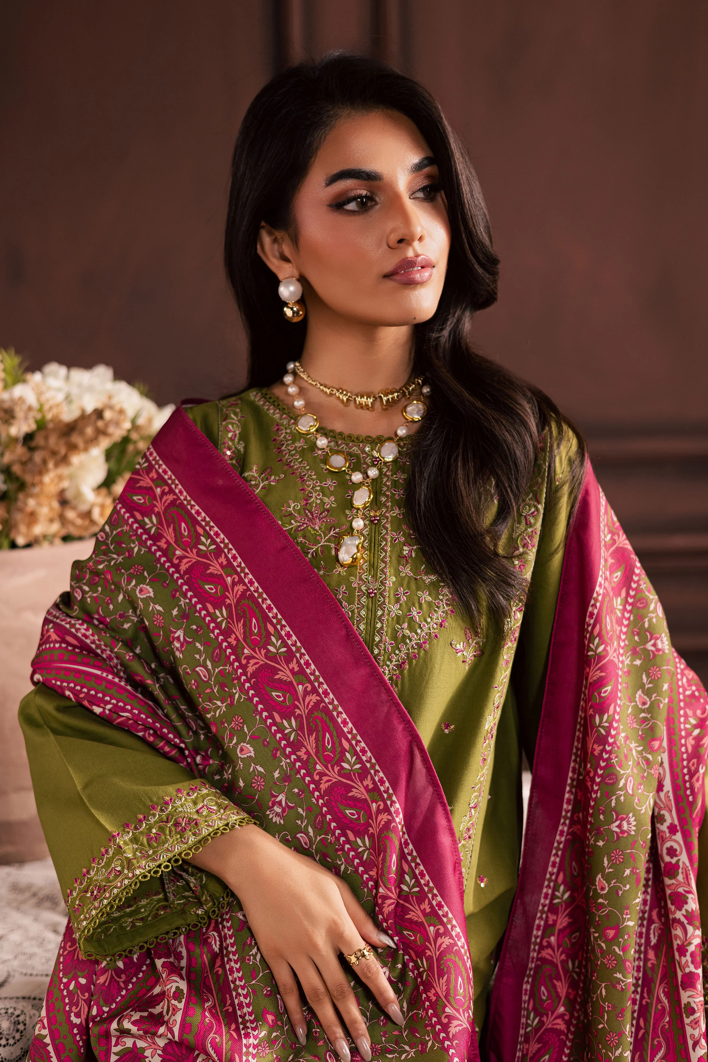 Darla 3Pc - Embroidered Khaddar Dress - Image 8