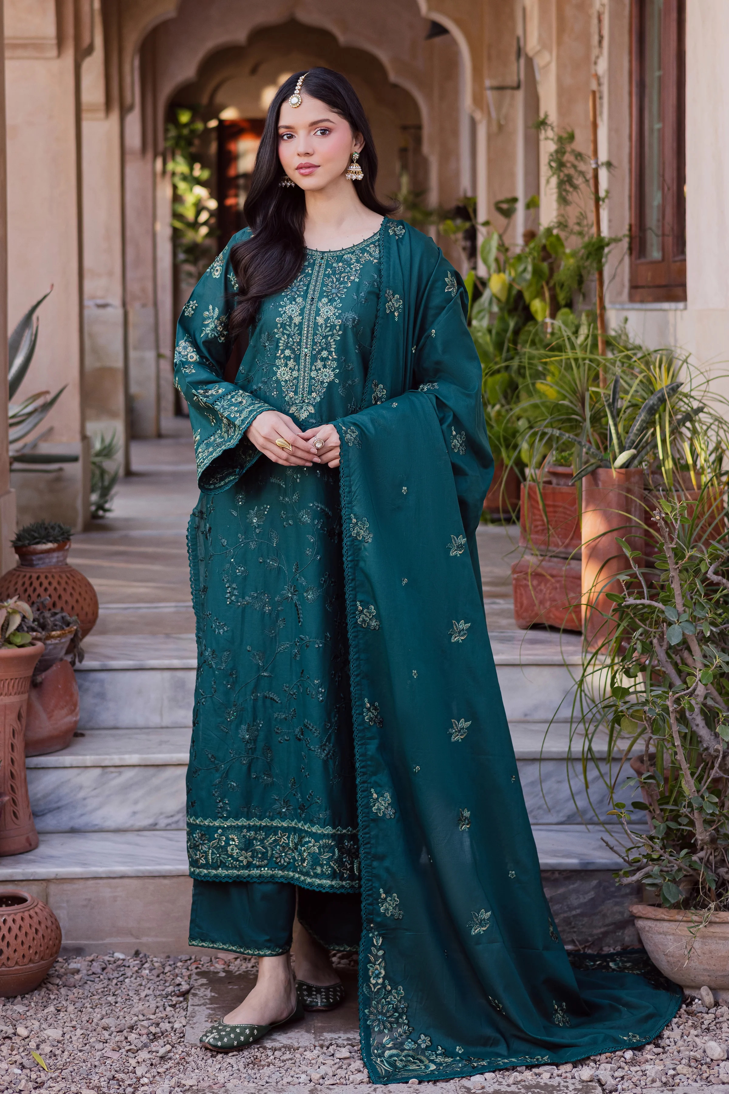 Darosham 3Pc - Festive Embroidered Lawn - Image 7