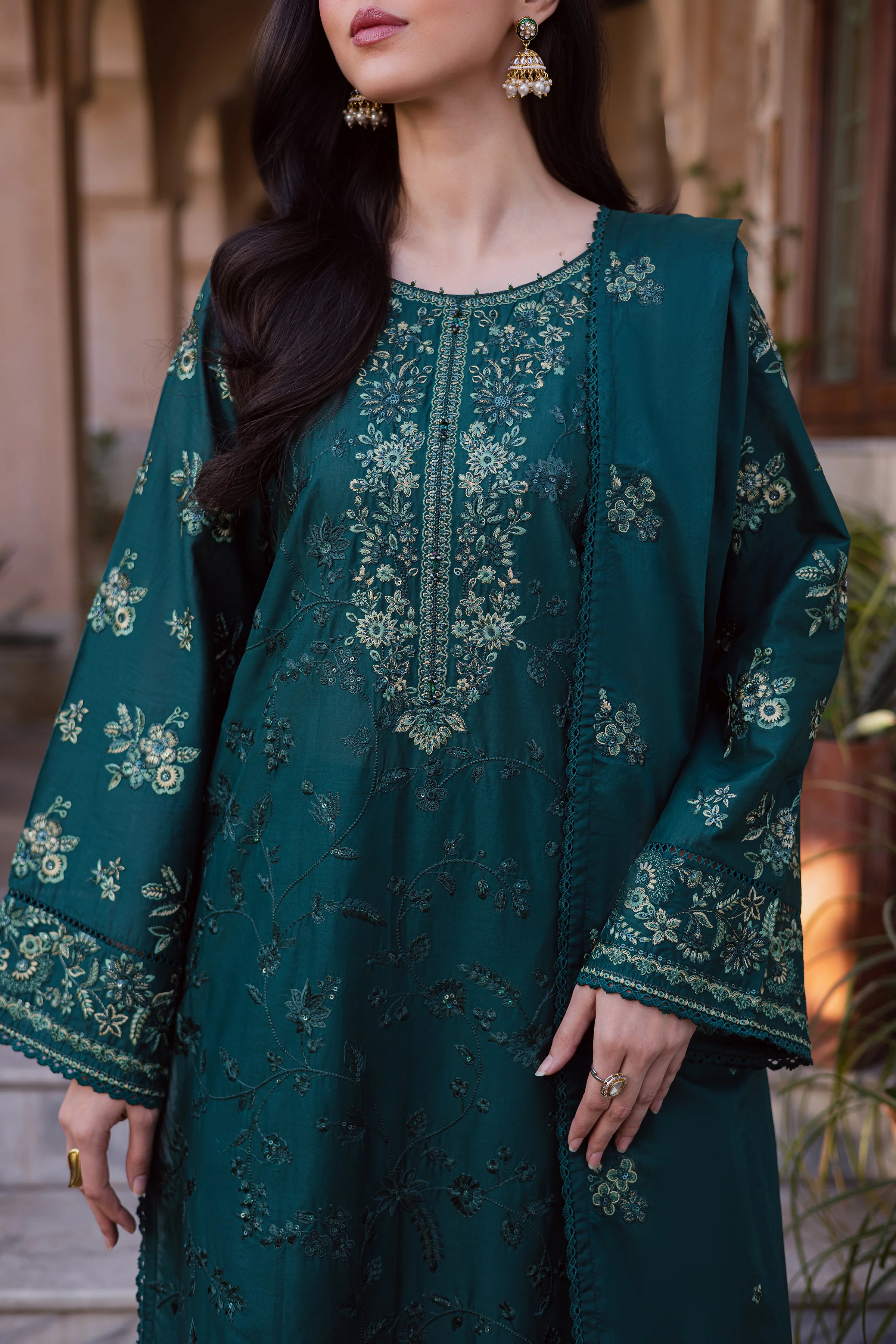 Darosham 3Pc - Festive Embroidered Lawn - Image 9