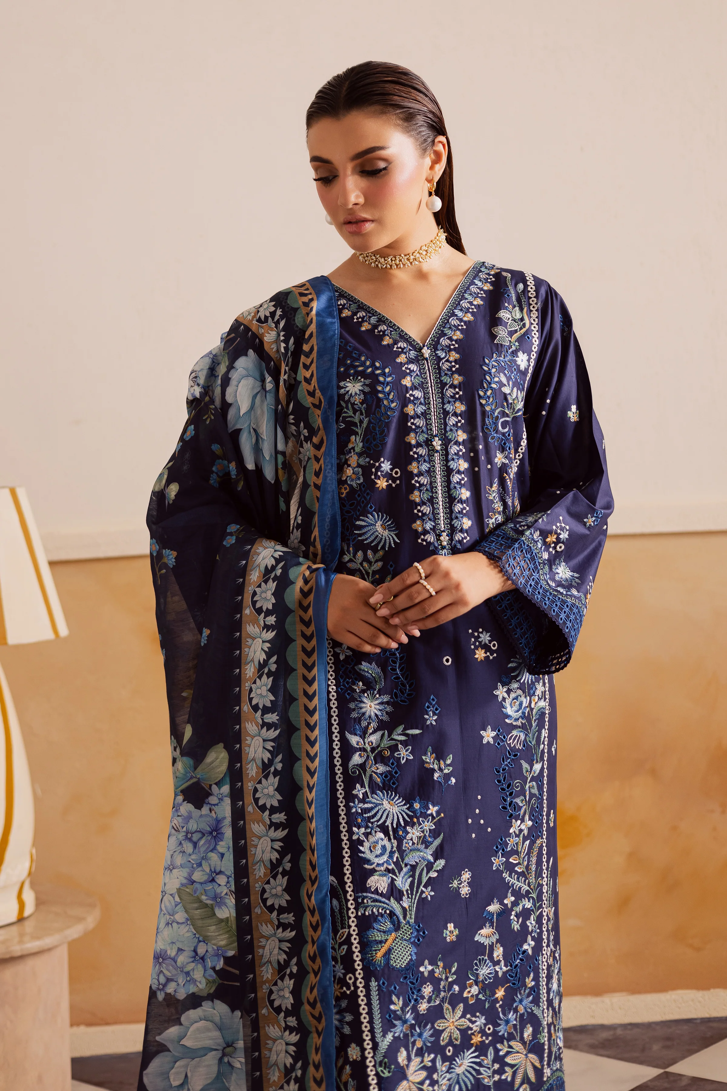 Darya 3Pc - Embroidered Lawn Pret - Image 2