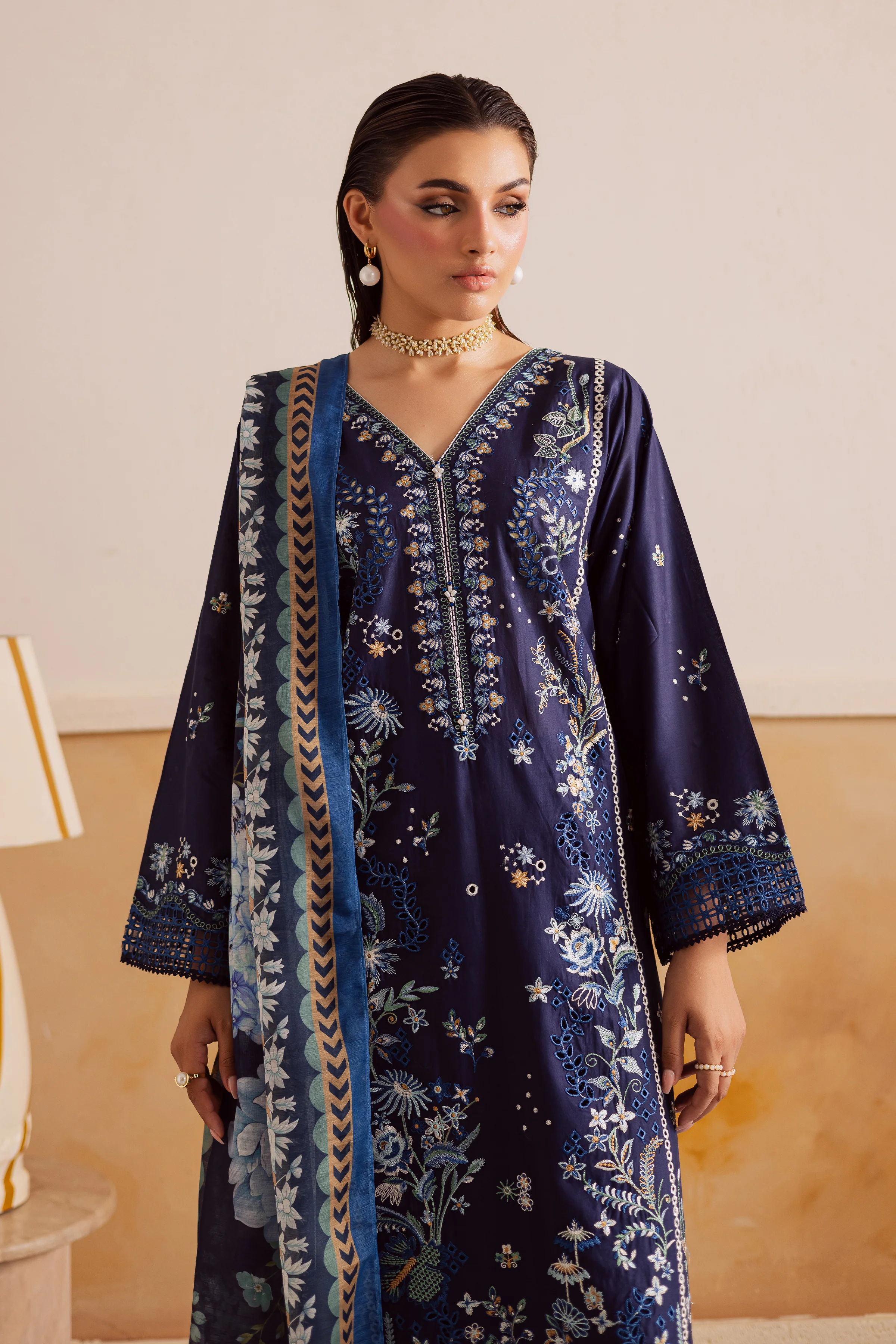 Darya 3Pc - Embroidered Lawn Pret - Image 3