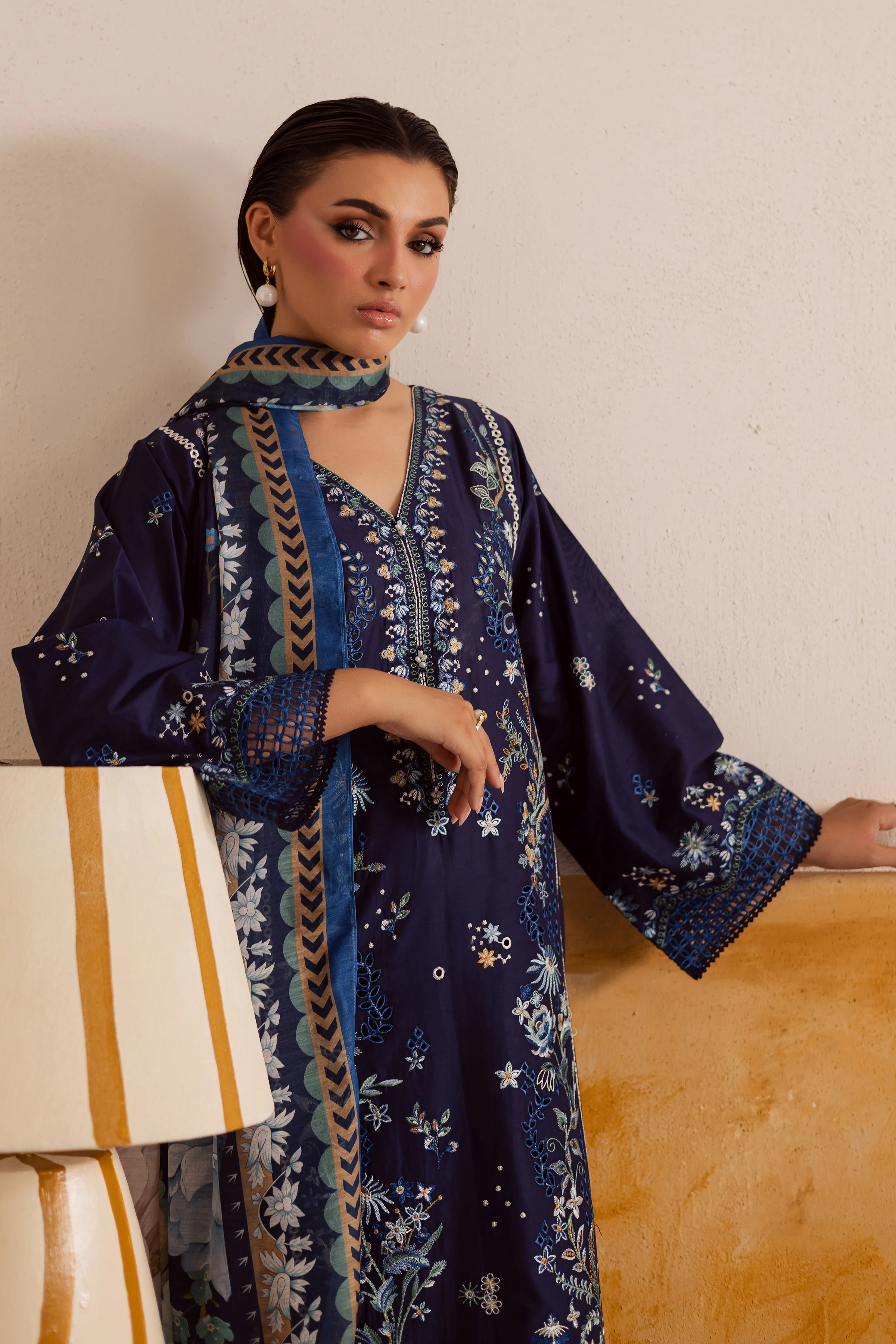Darya 3Pc - Embroidered Lawn Pret - Image 5