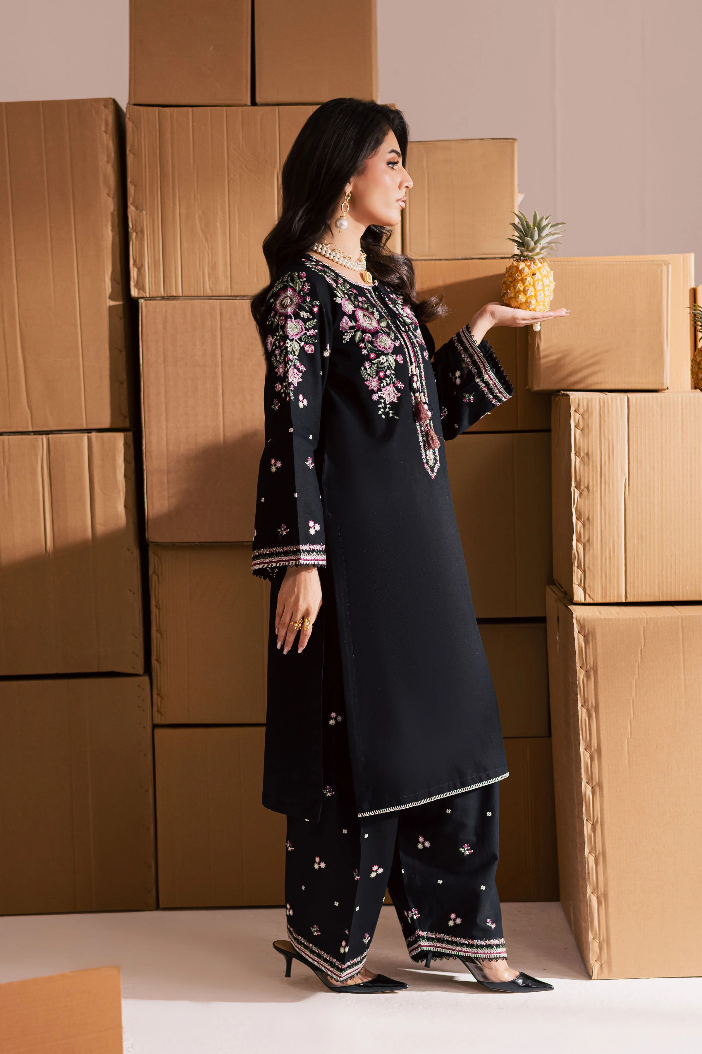 Deejo 2Pc - Embroidered Khaddar Dress - Image 5