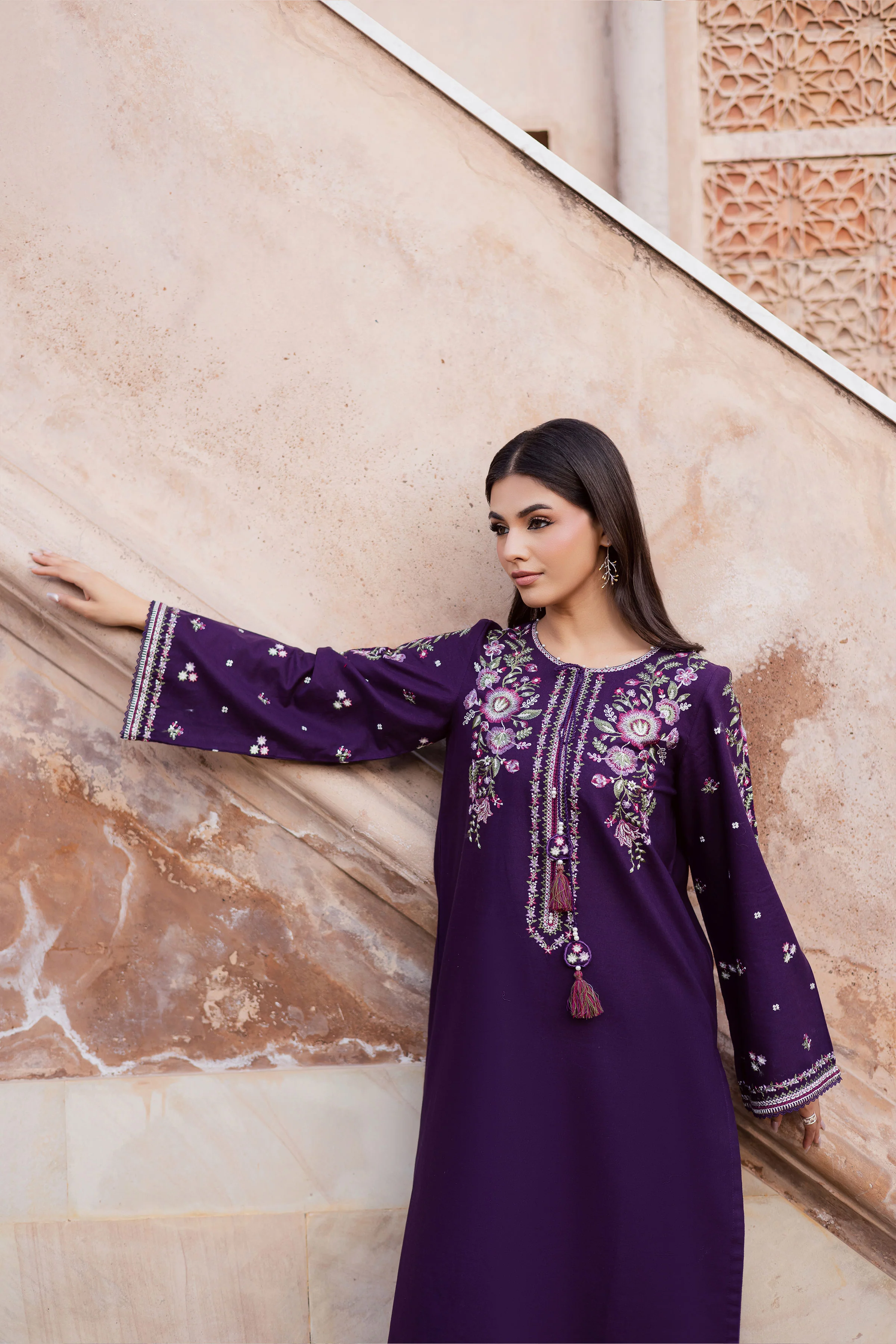 Deejo Iris 2Pc - Embroidered Khaddar Dress - Image 3