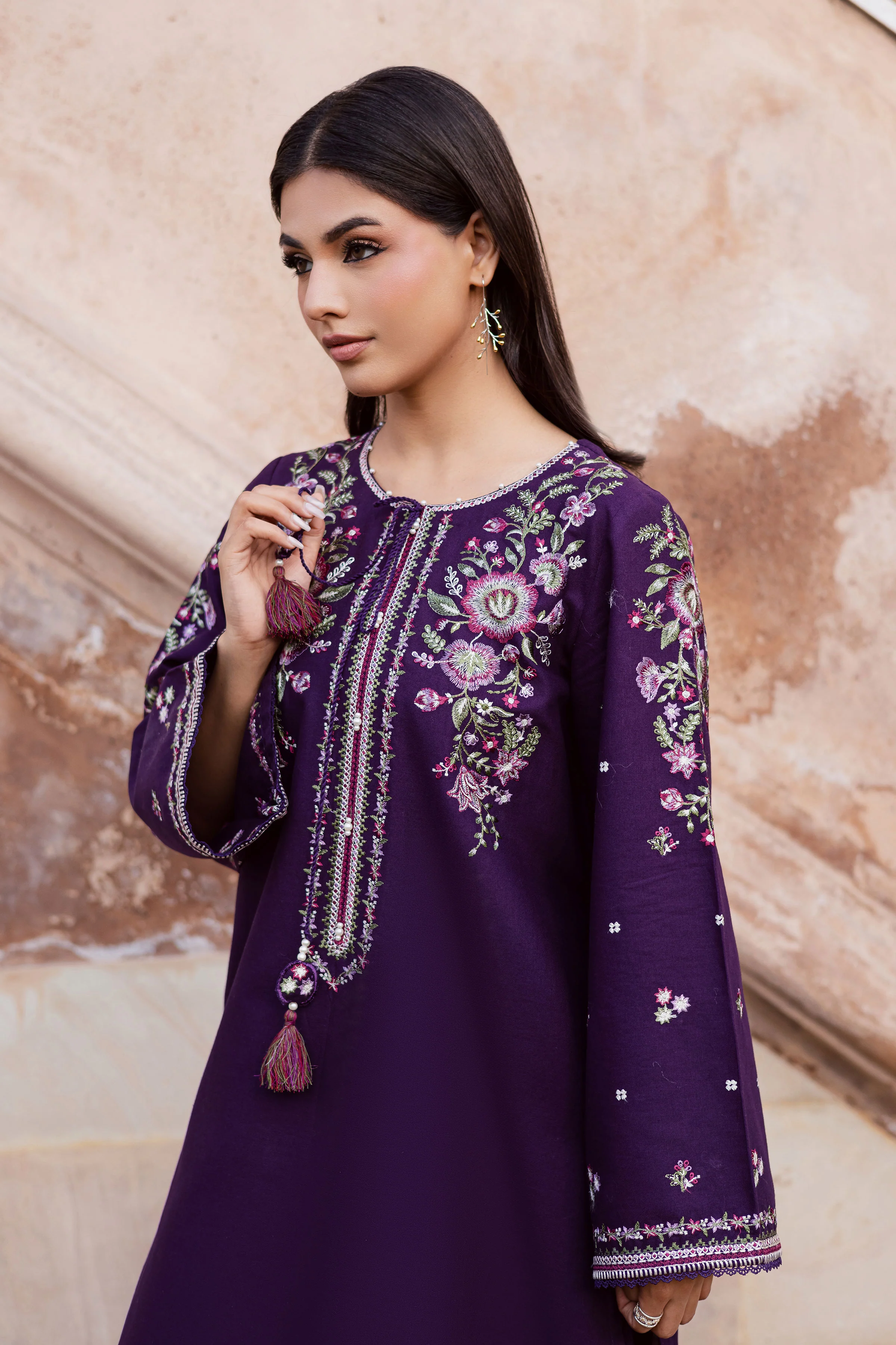 Deejo Iris 2Pc - Embroidered Khaddar Dress - Image 4