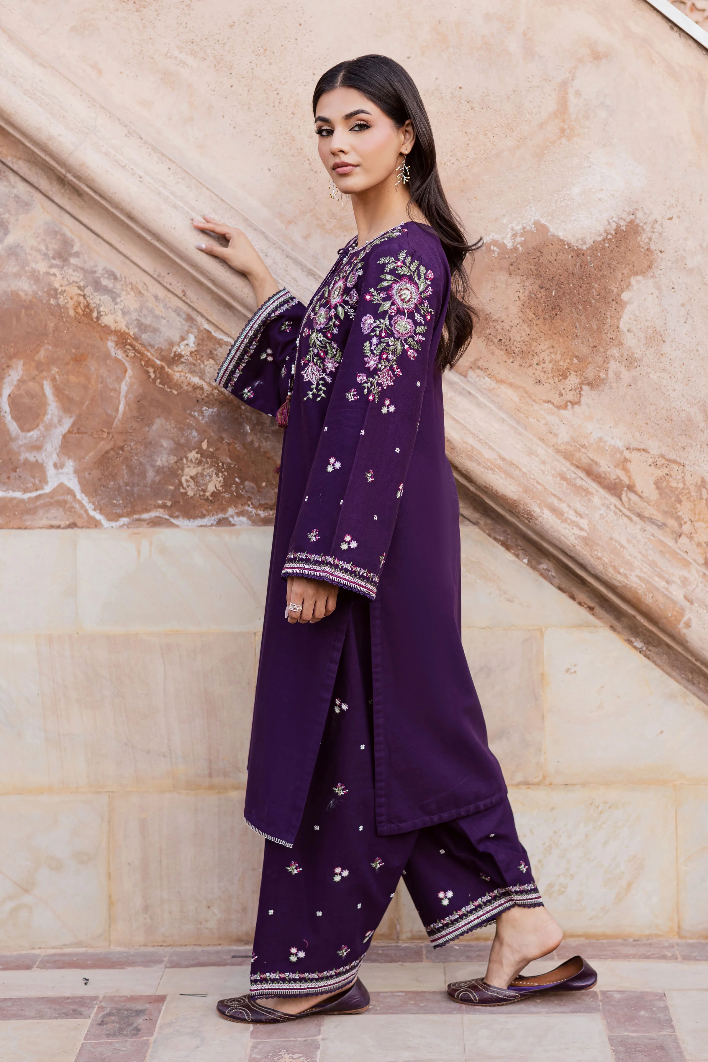 Deejo Iris 2Pc - Embroidered Khaddar Dress - Image 5