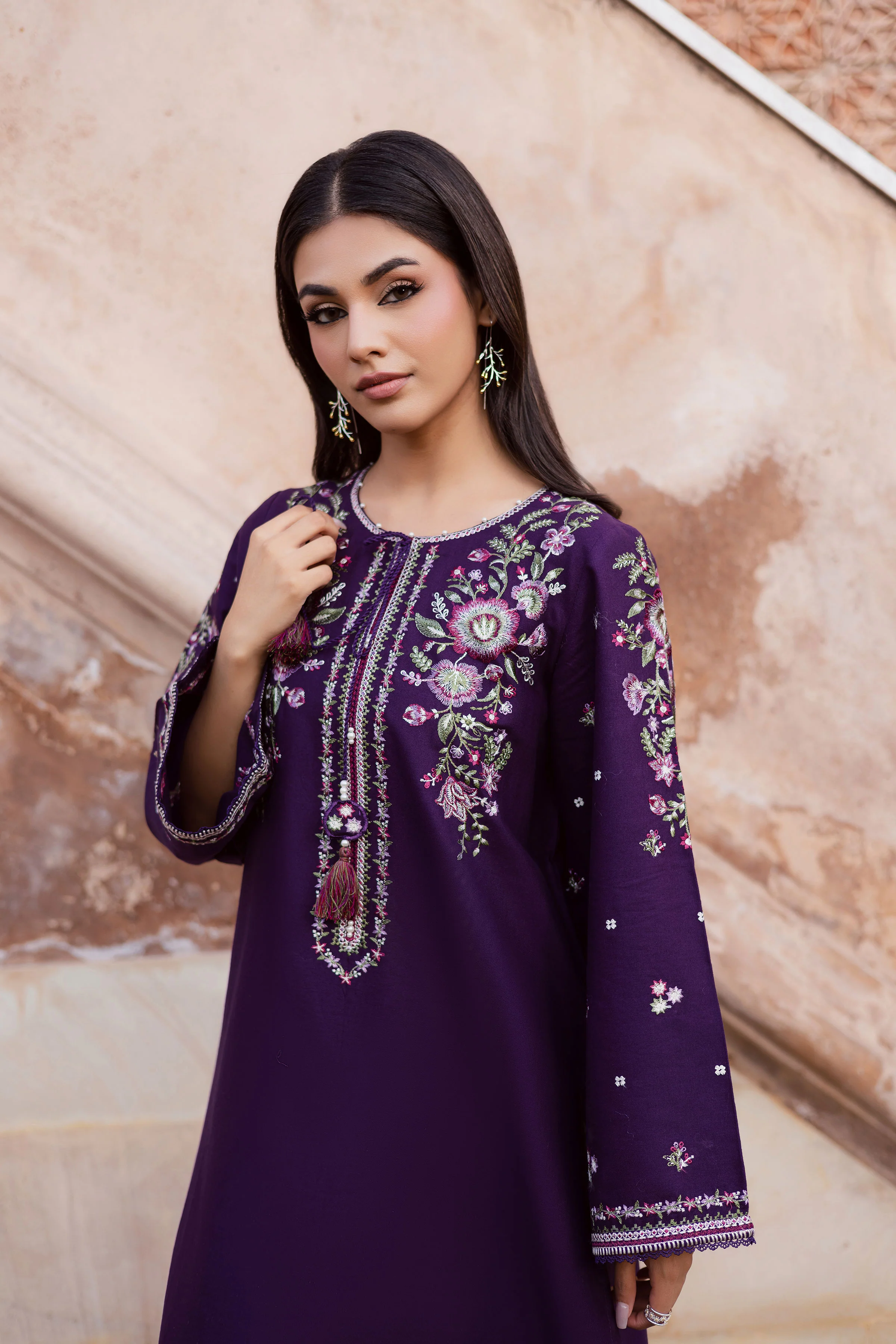 Deejo Iris 2Pc - Embroidered Khaddar Dress - Image 6