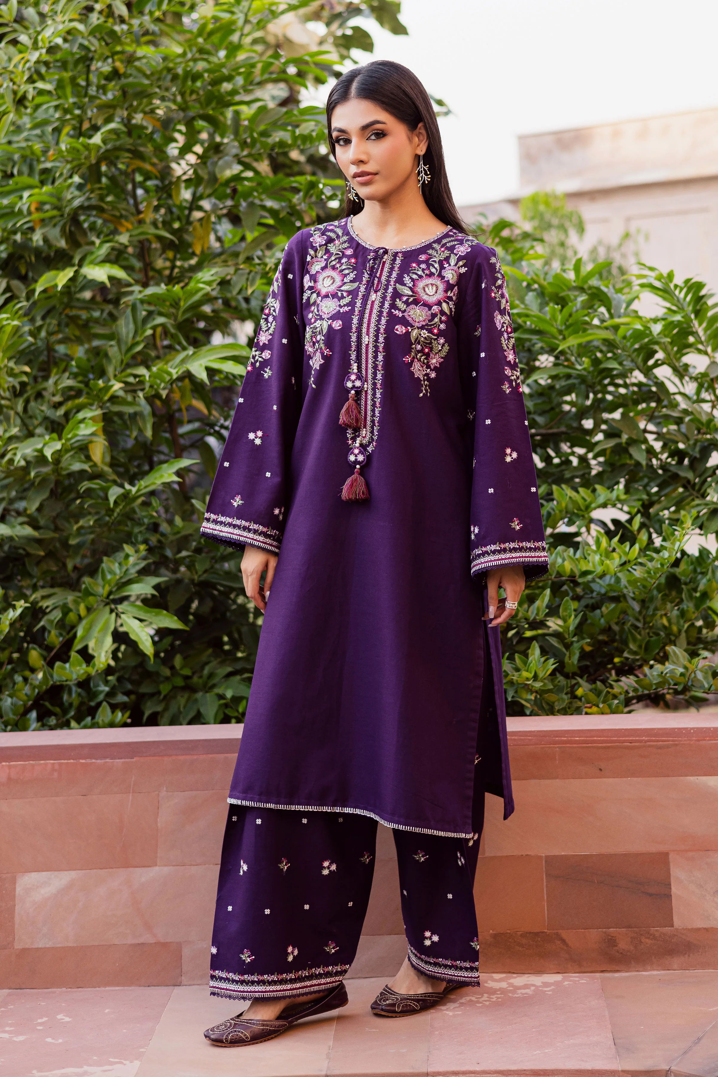 Deejo Iris 2Pc - Embroidered Khaddar Dress - Image 7