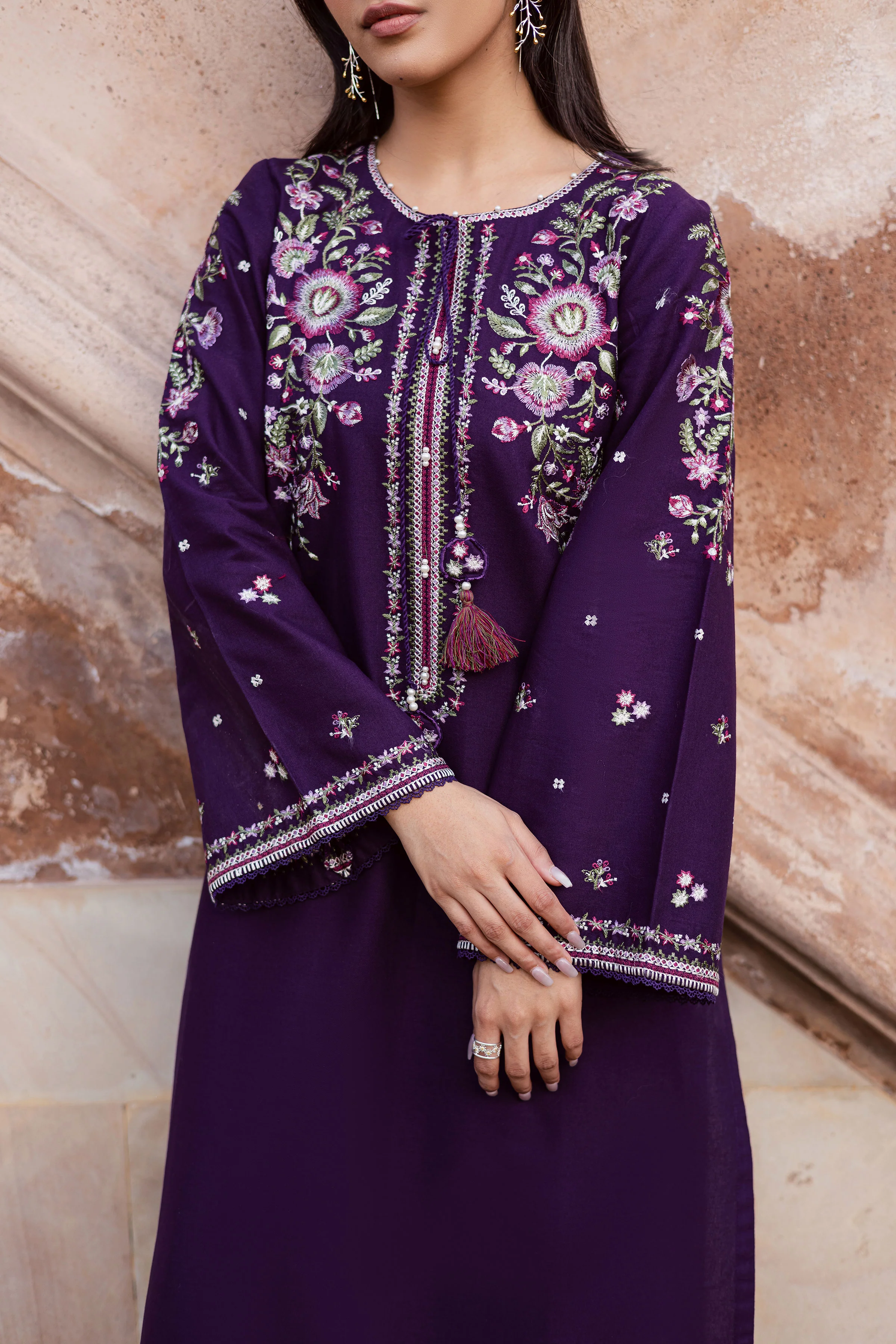 Deejo Iris 2Pc - Embroidered Khaddar Dress - Image 8