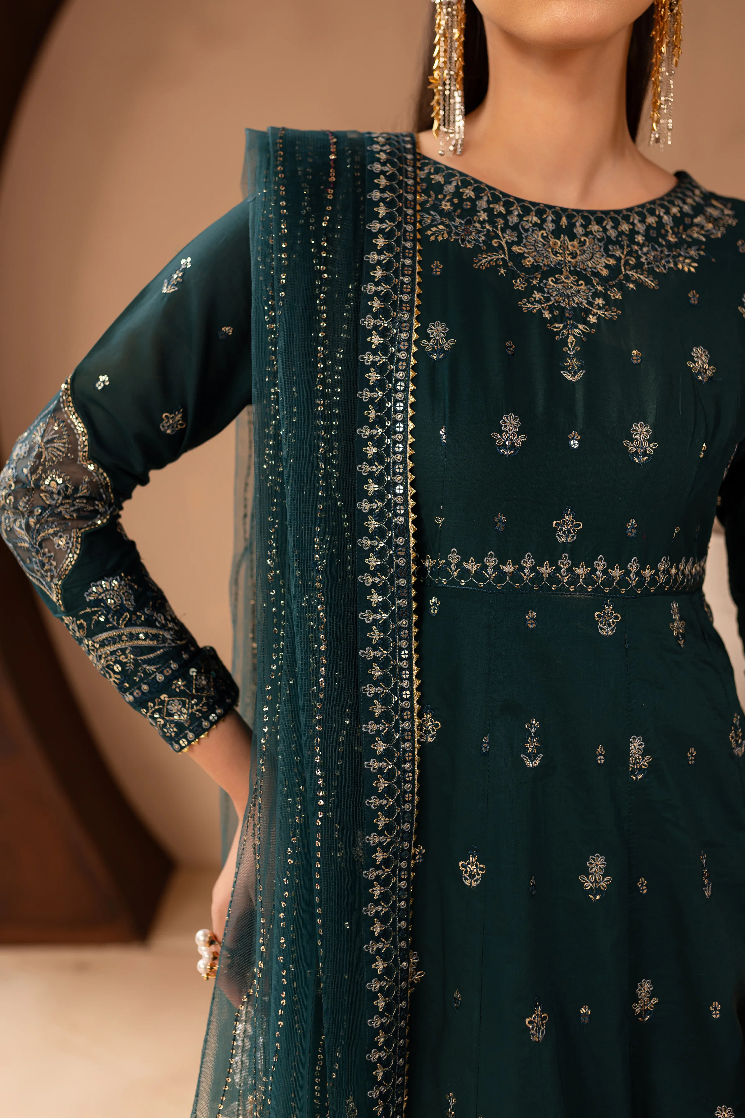 Delvin 3Pc - Embroidered Lawn Dress - Image 10