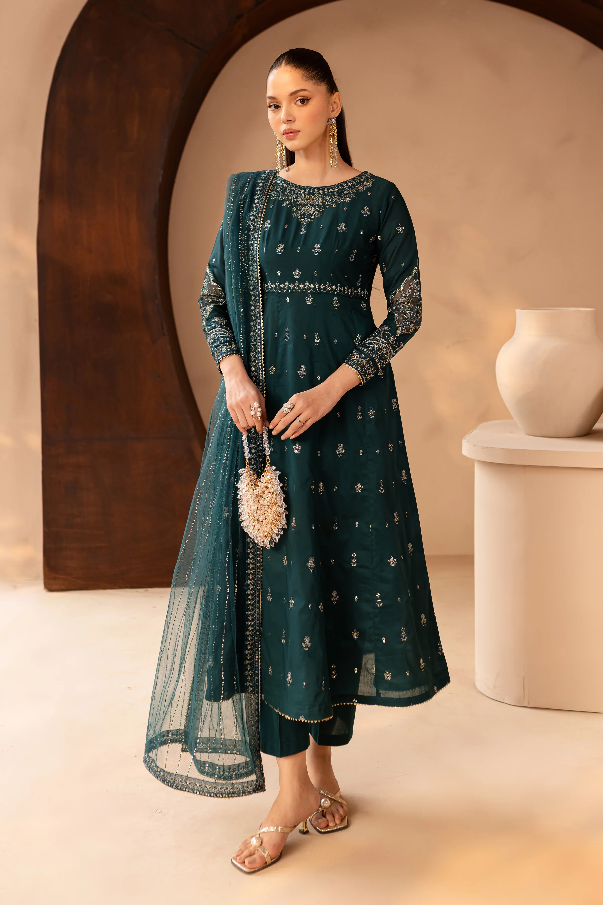 Delvin 3Pc - Embroidered Lawn Dress - Image 3