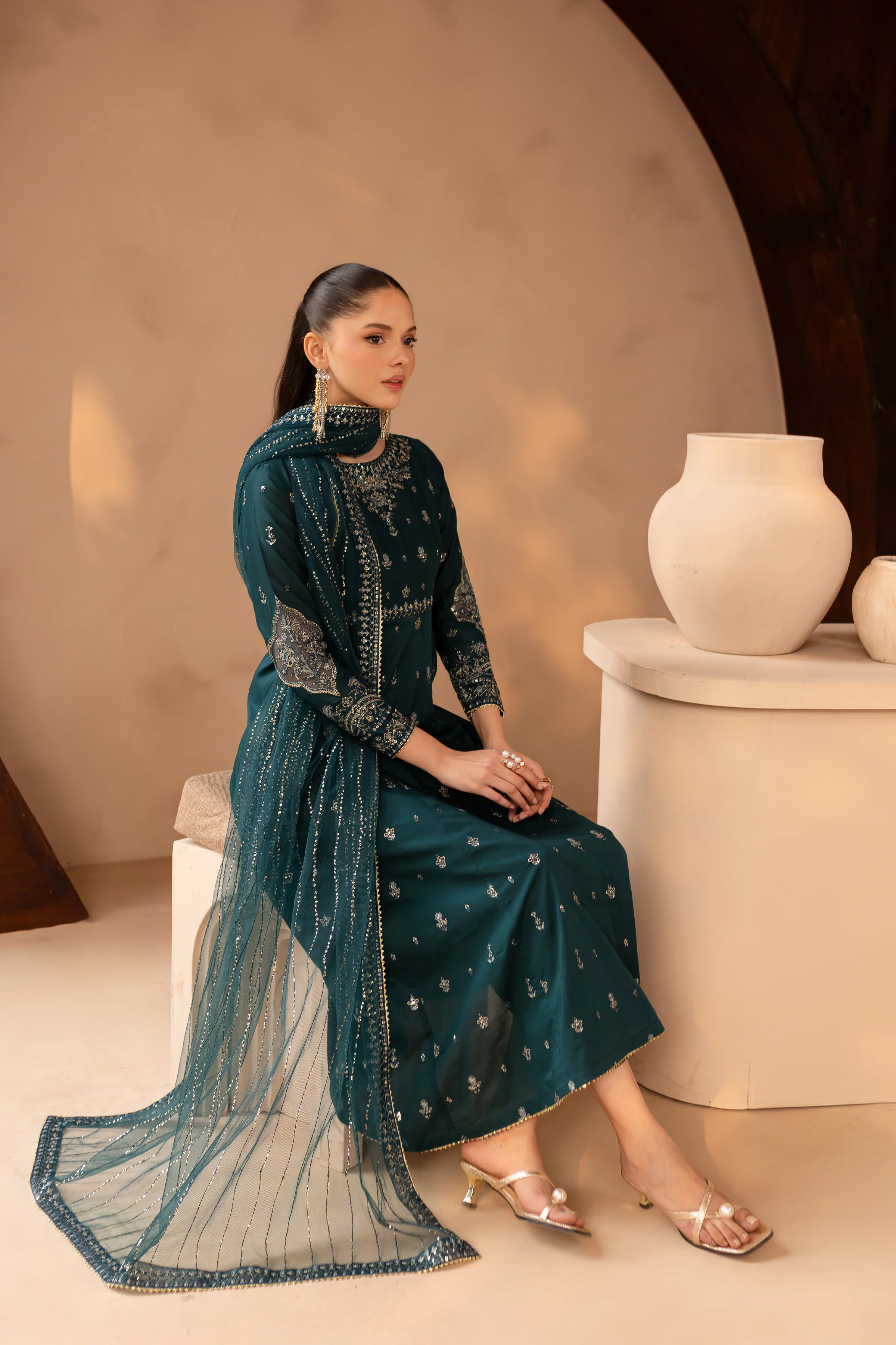 Delvin 3Pc - Embroidered Lawn Dress - Image 4